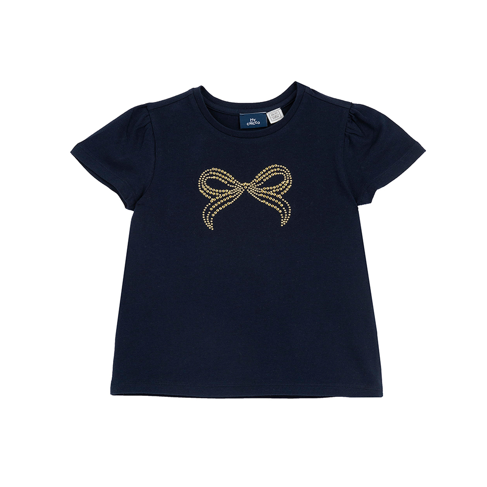 蝴蝶結派對-燙鑽短袖上衣