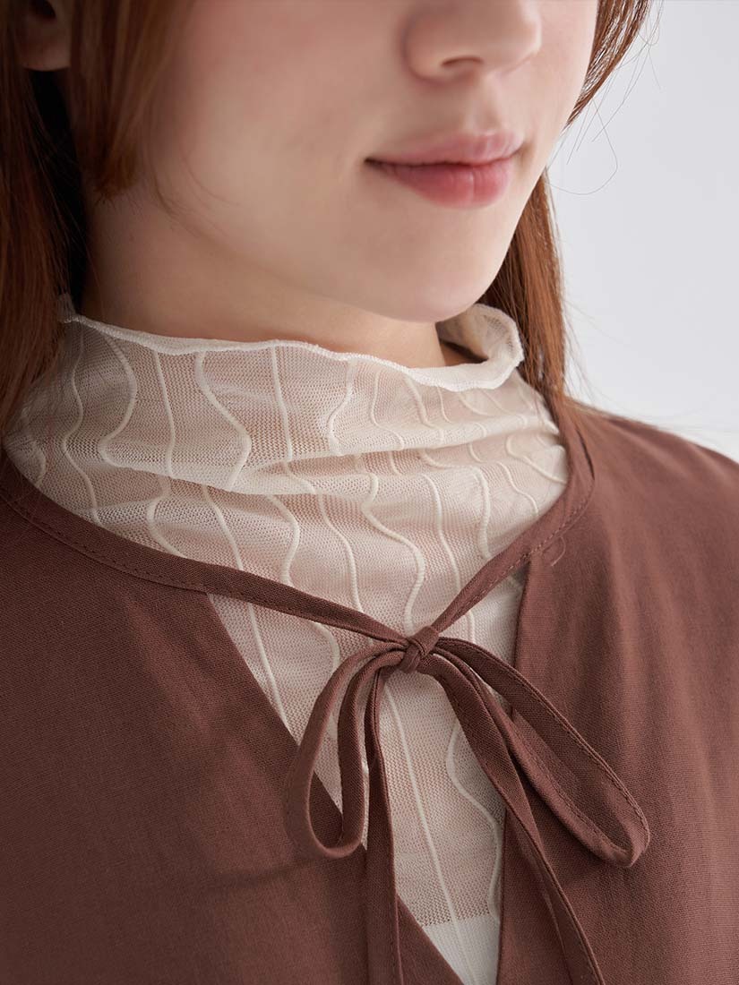 波浪網紗內搭上衣(5色)