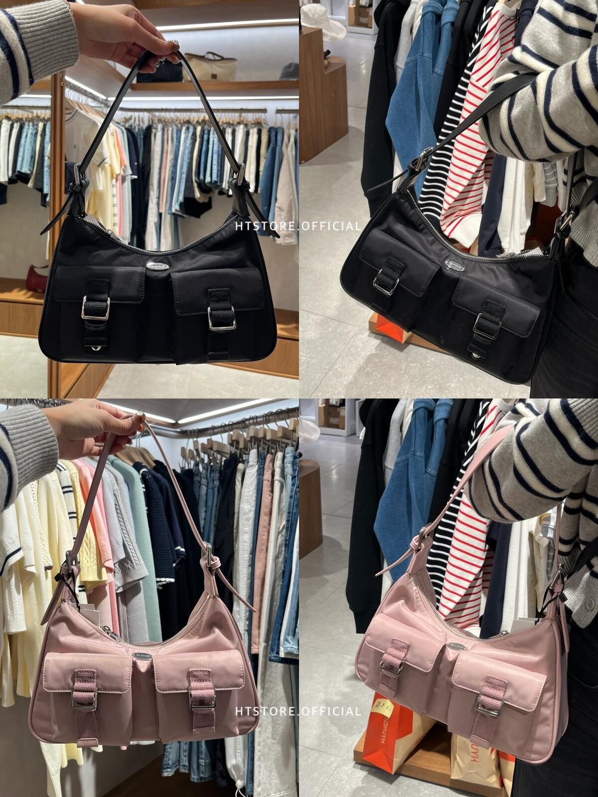 高允貞同款＊MFG REGULAR LOGO 2WAY HOBO BAG (2 Colours)