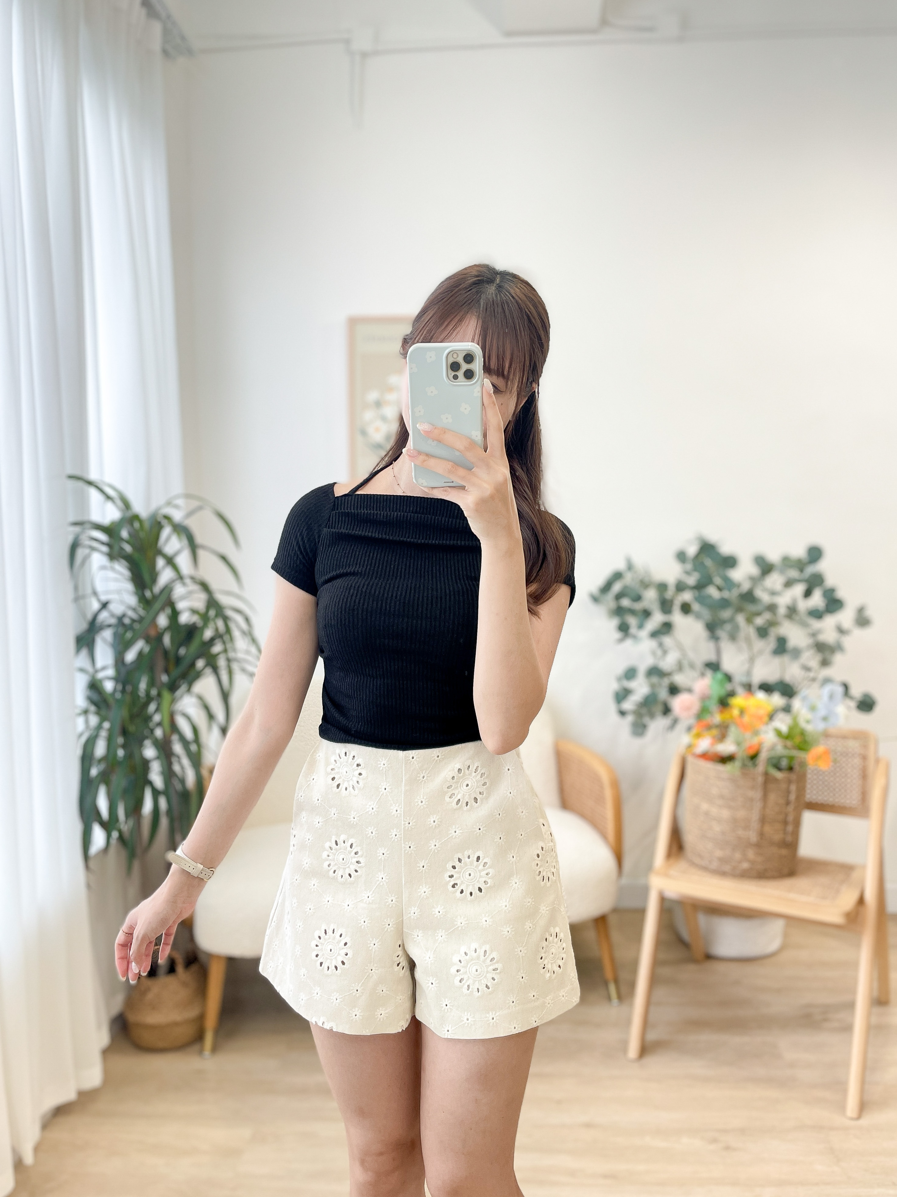 T1529 Blush Gathered Basic Top