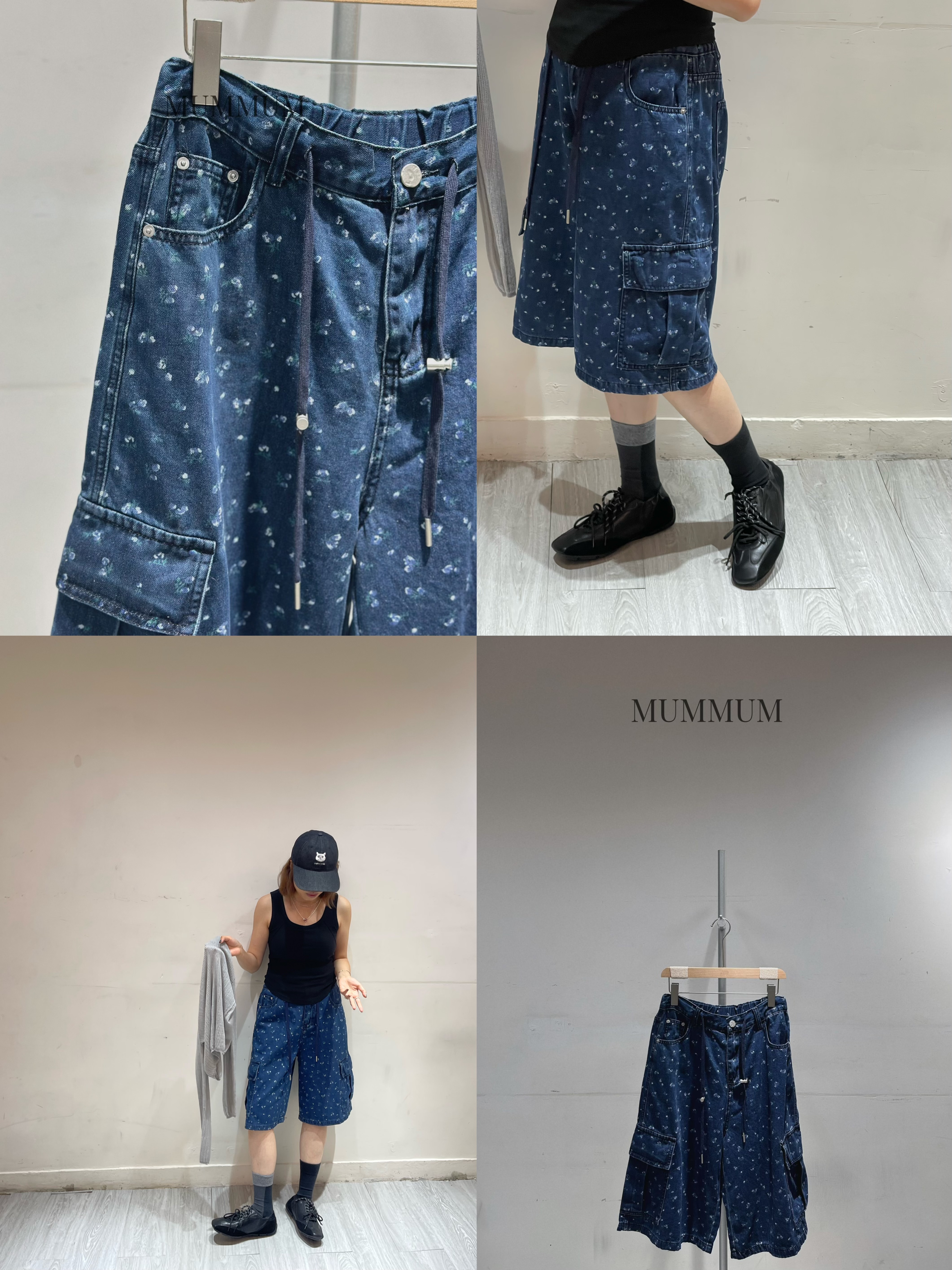 03730/春夏小碎花氛圍中長褲 30-34/40/25