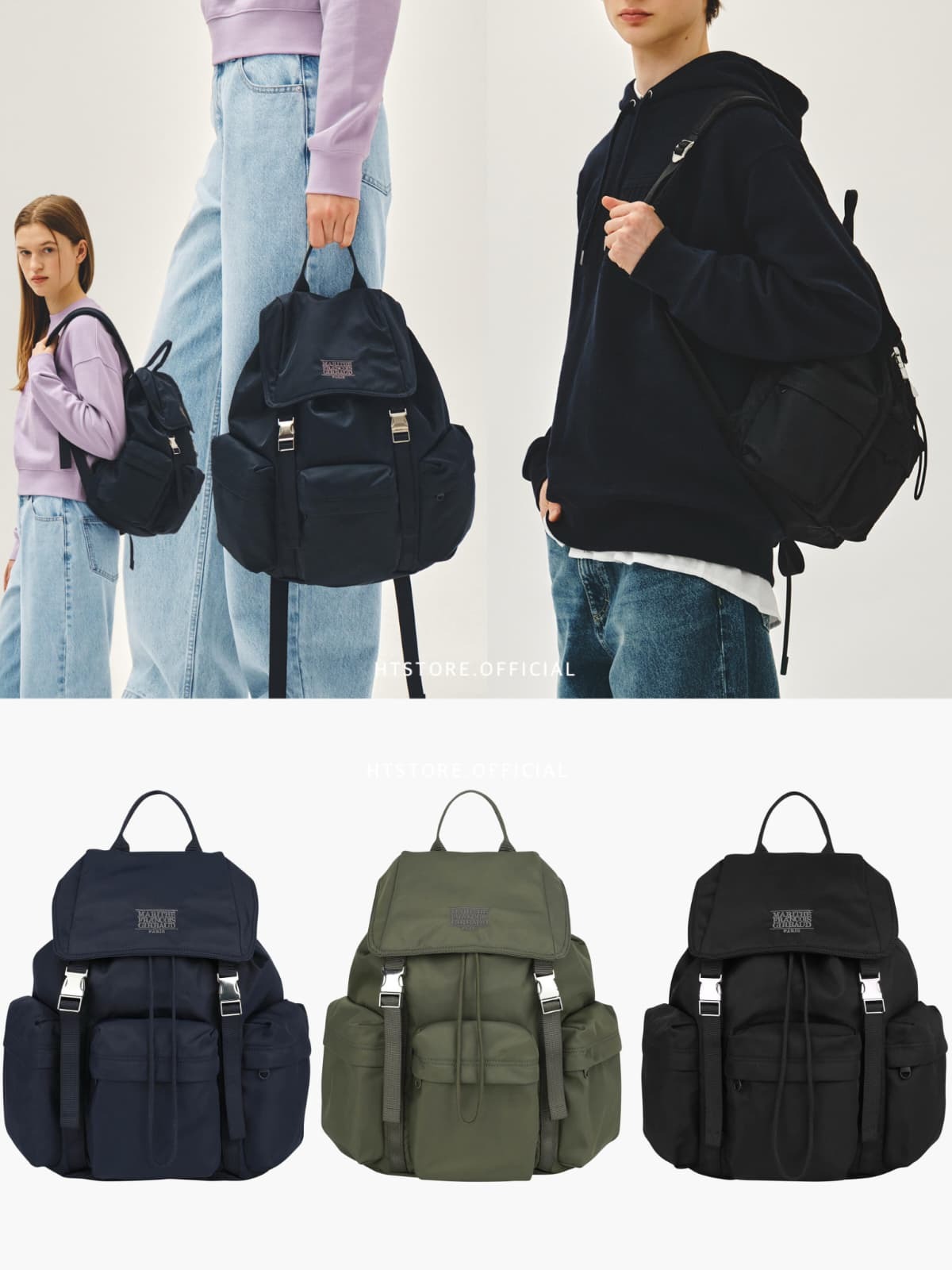 MFG CLASSIC LOGO METAL BUCKLE BACKPACK (2 Colours)