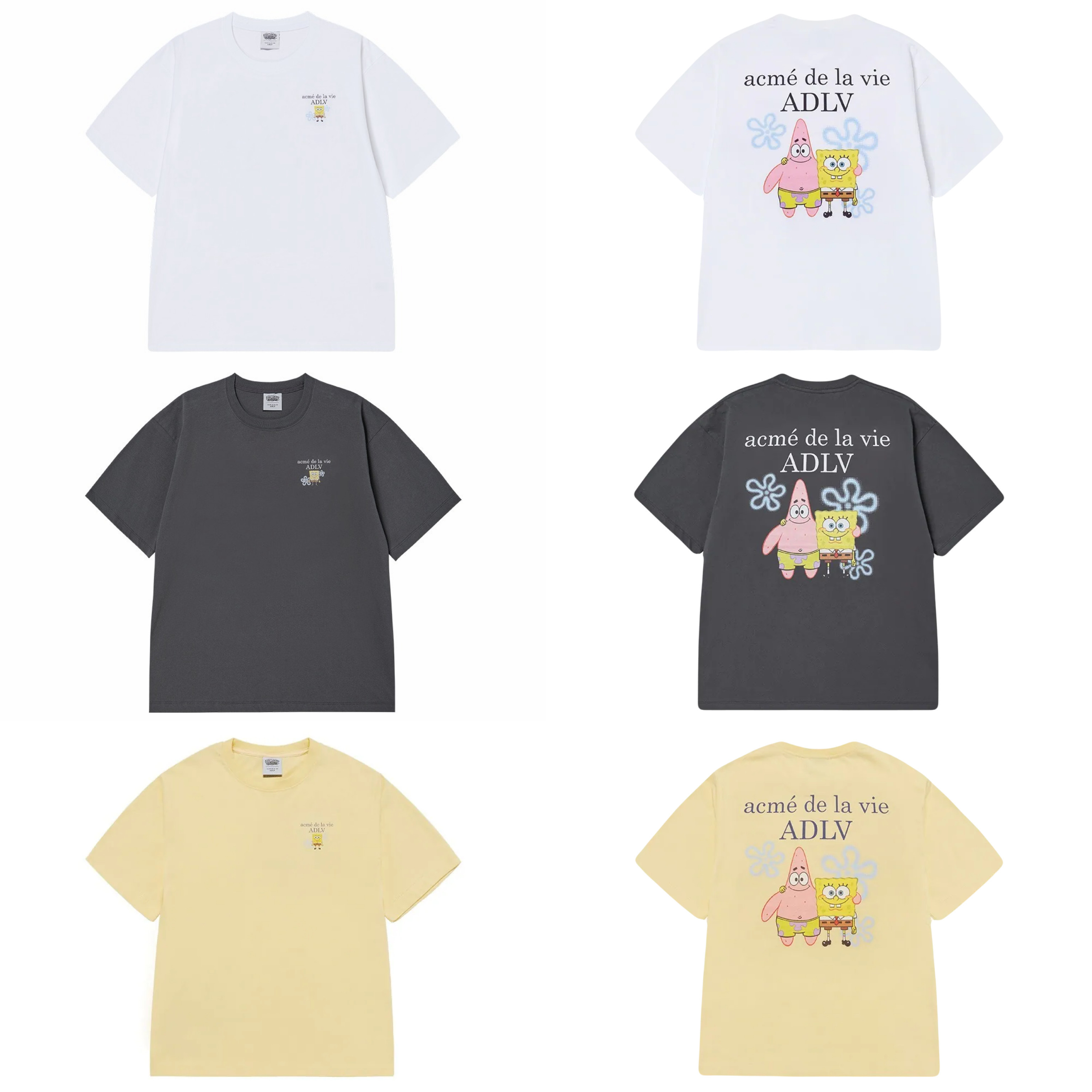 【15】ADLV SPONGEBOB BASIC LOGO SHORT SLEEVE T-SHIRT (4個尺碼 / 3色選擇)