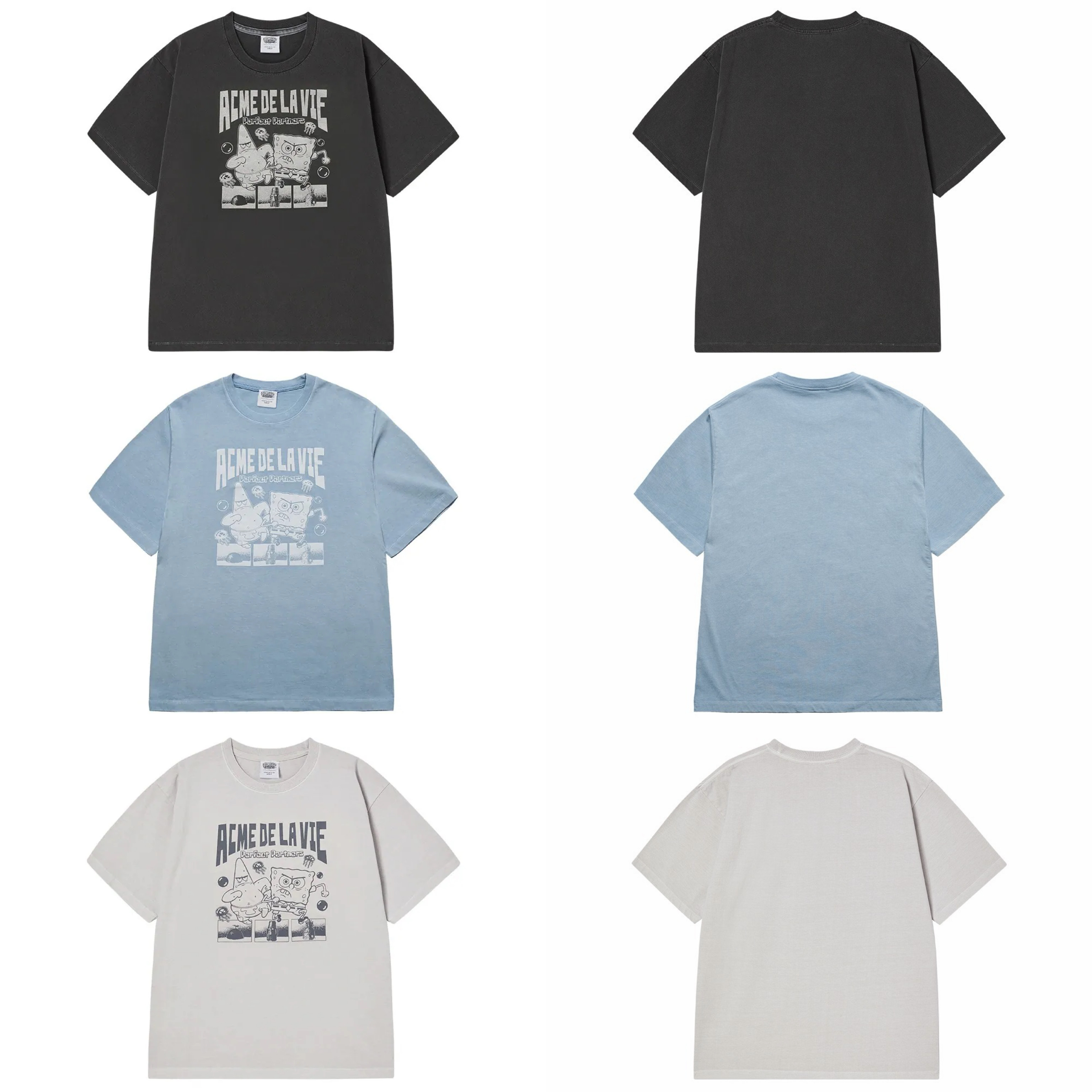 【16】ADLV PERFECT PARTNER SPONGEBOB PIGMENT SHORT SLEEVE T-SHIRT (4個尺碼 / 3色選擇)