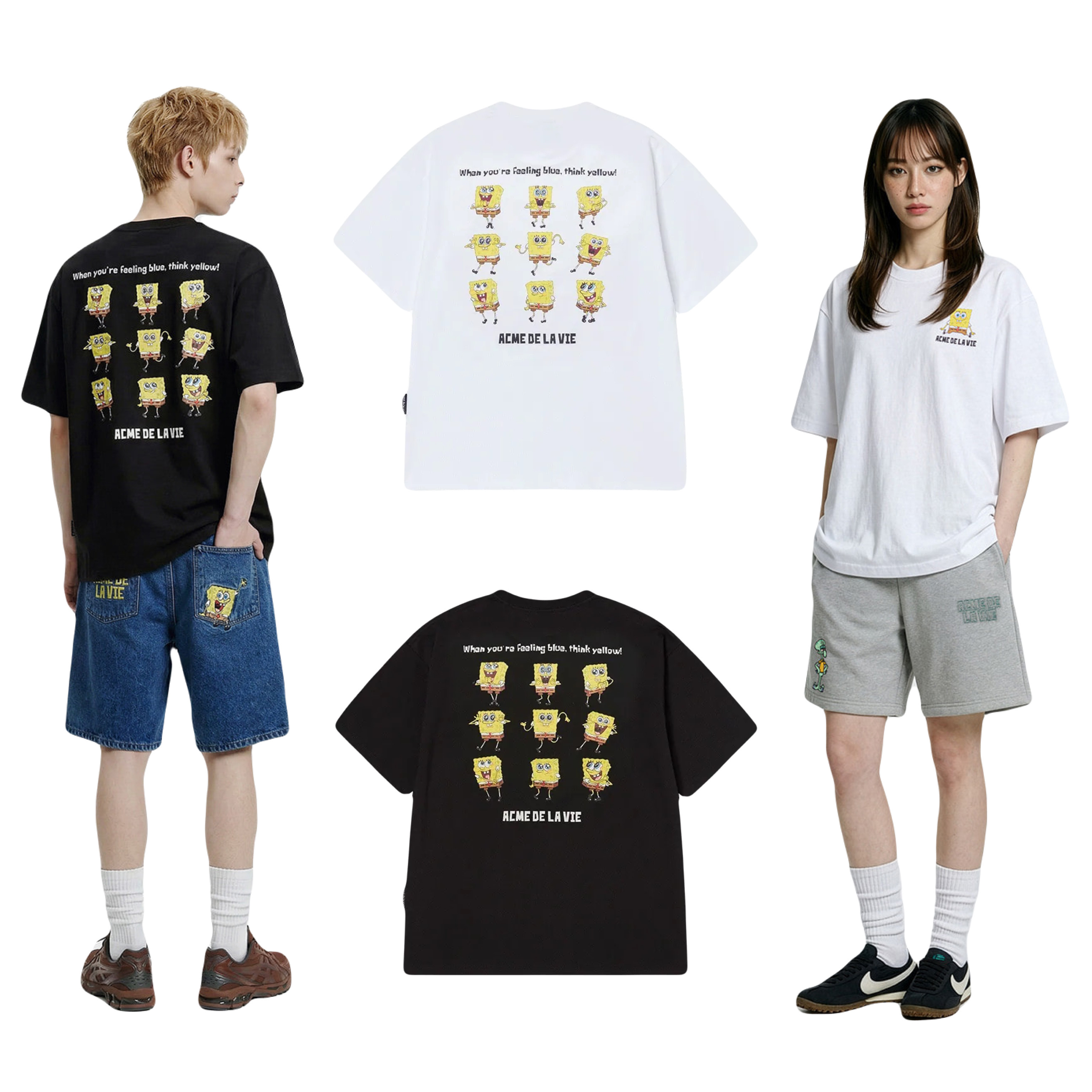 【17】ADLV HAPPY SPONGEBOB SHORT SLEEVE T-SHIRT (4個尺碼 / 2色選擇)