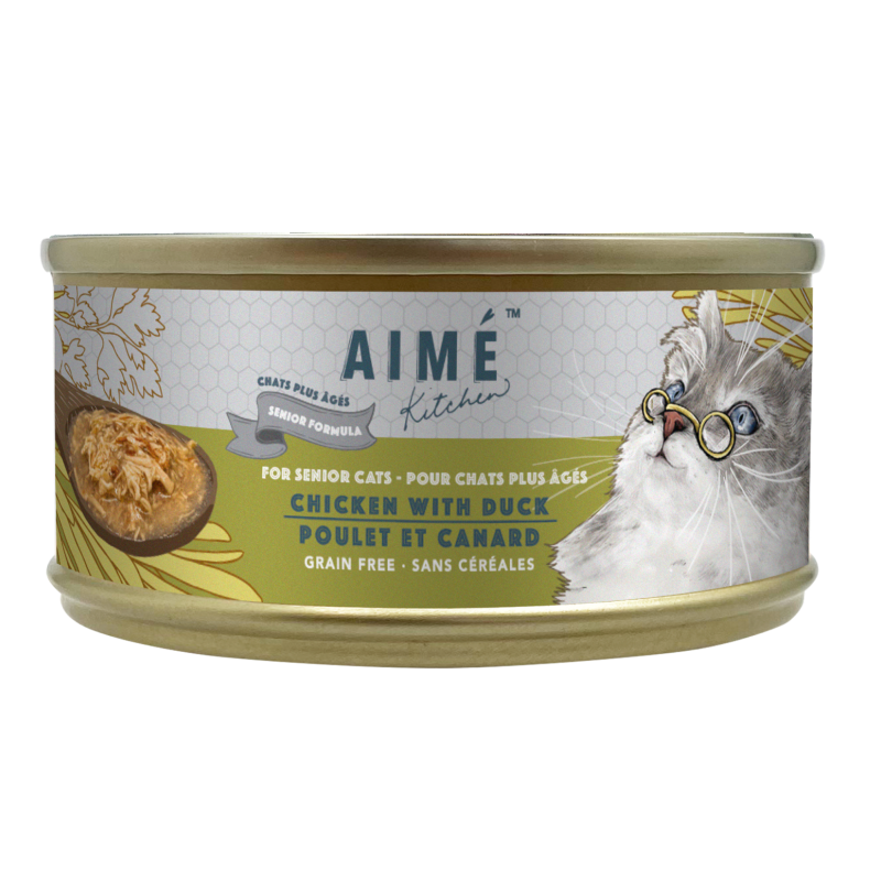 Aime Kitchen - 無穀殿堂主食系列 - [老貓] 雞肉配鴨肉 (銀綠) 75g