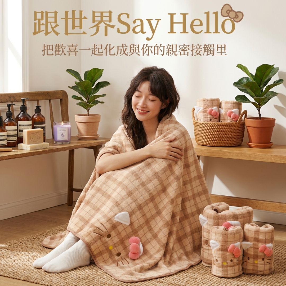 Hello Kitty| 多功能毯子/浴巾