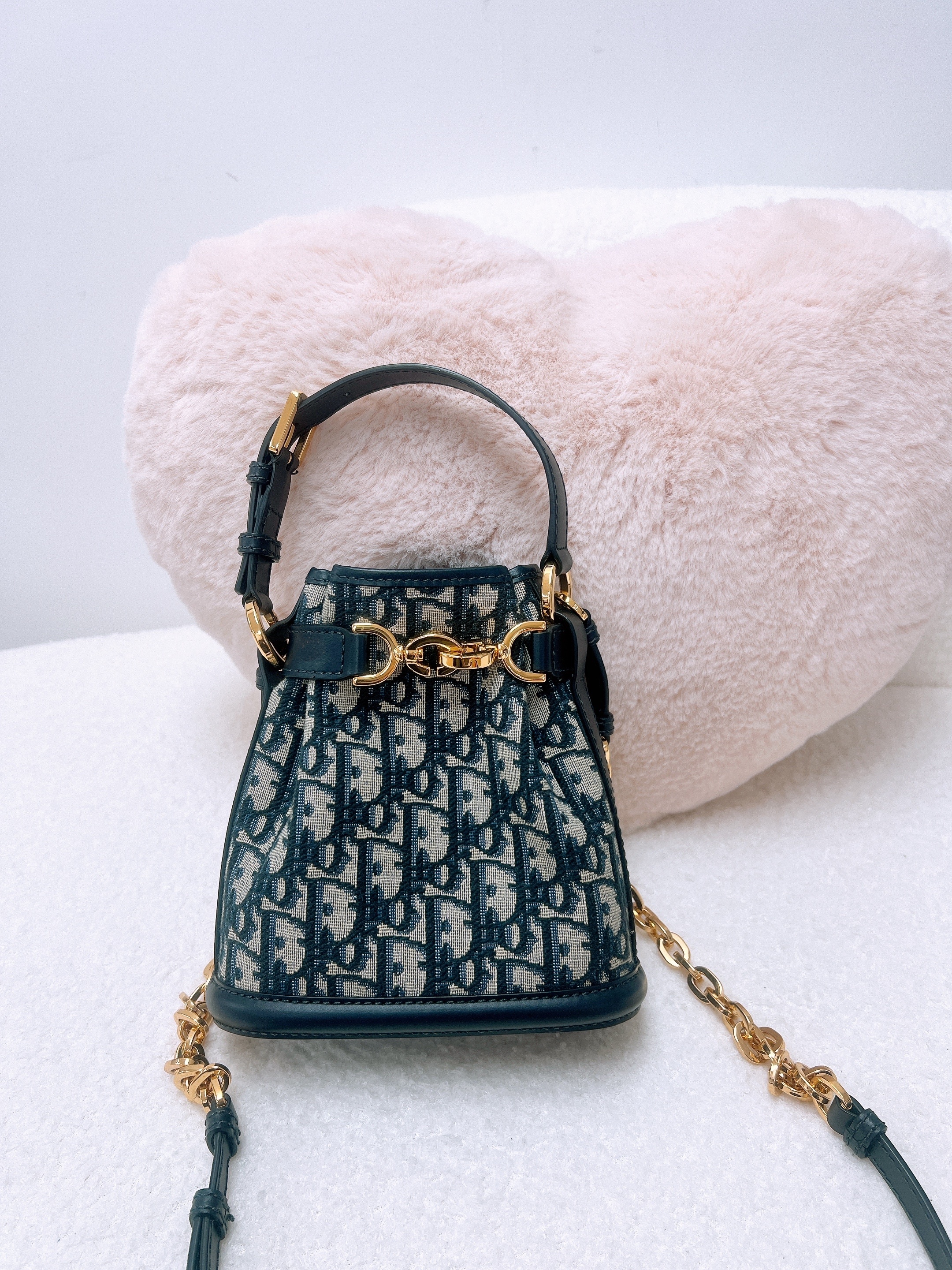 Dior c’est bucket small blue oblique