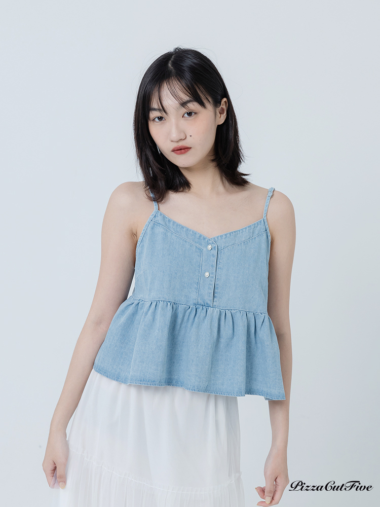 傘狀牛仔細肩帶背心 PizzaCutFive PCF262411020