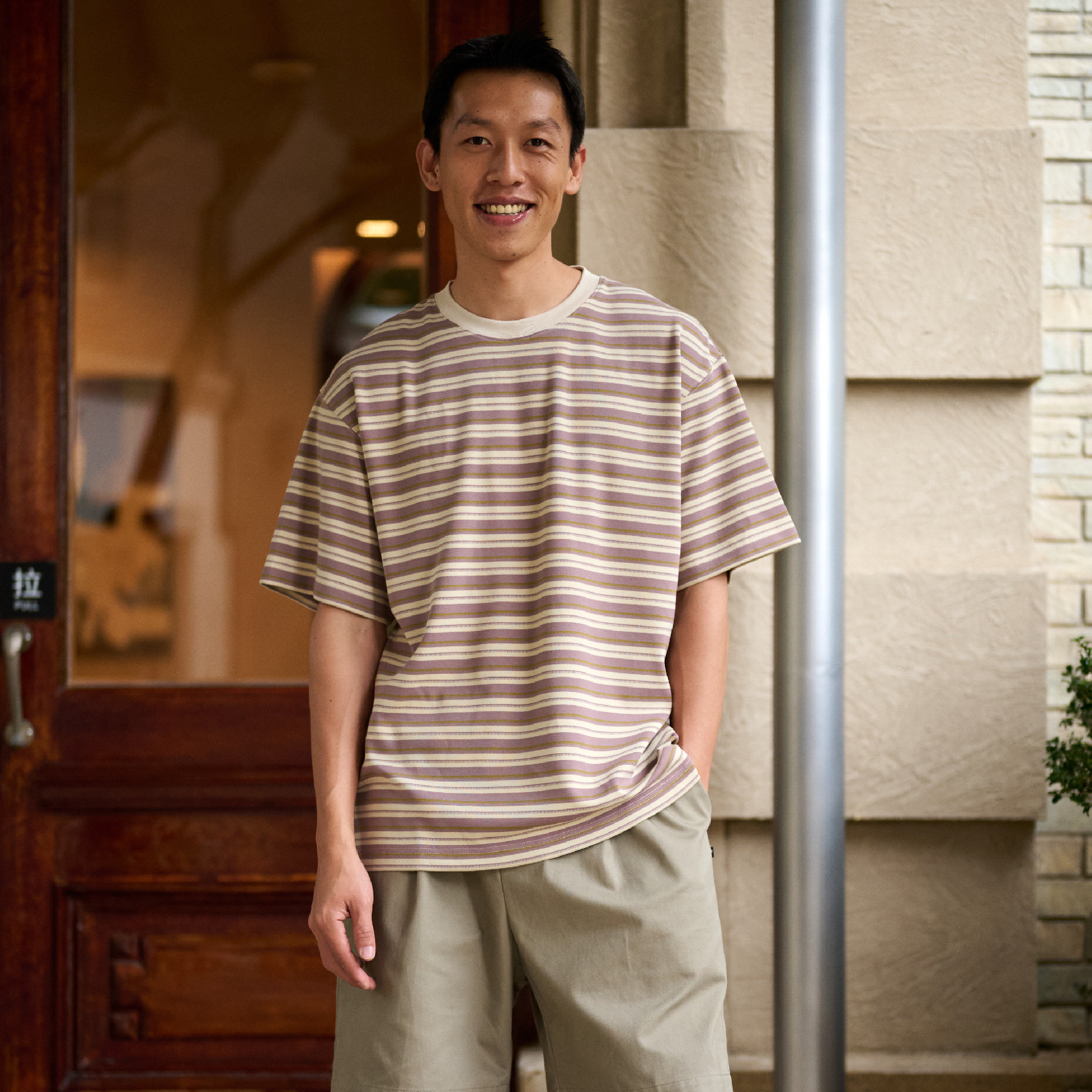 BOHRHOO Multi Stripe Tee 寬鬆 條紋短Tee [BH1156]