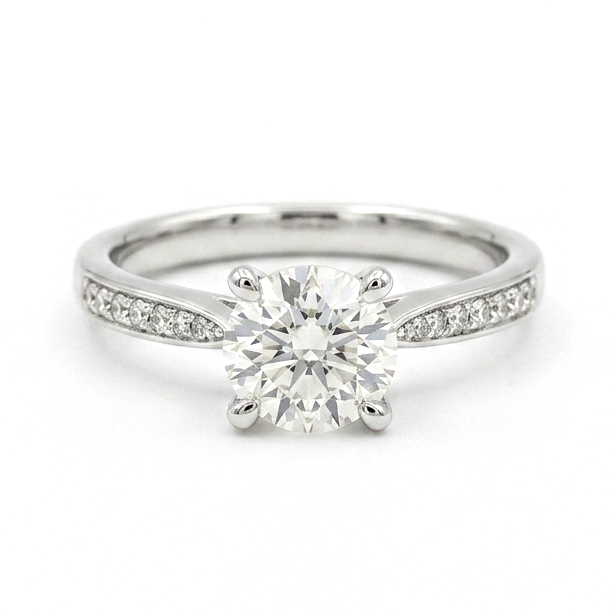 18K白金 1卡 實驗室培育鑽石戒指