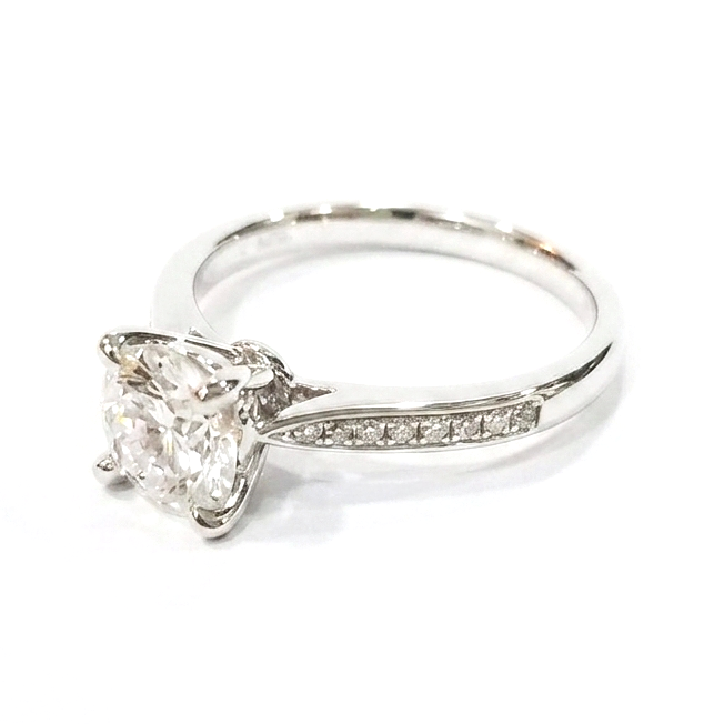 18K白金 1卡 實驗室培育鑽石戒指