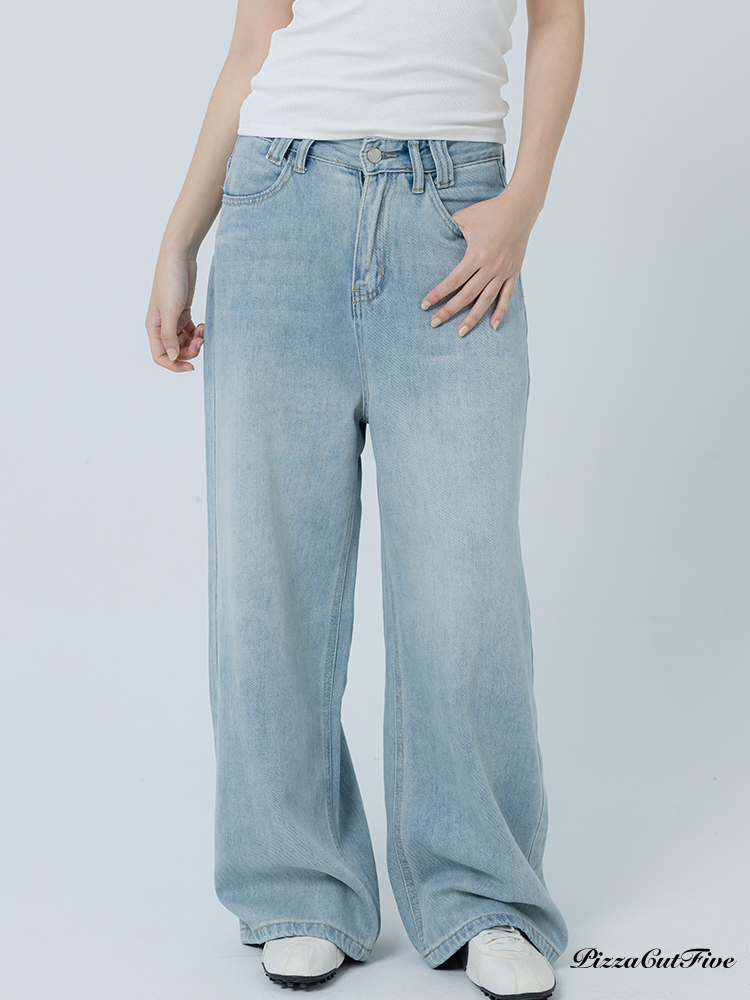 刷舊牛仔長褲 PizzaCutFive PCF262480033