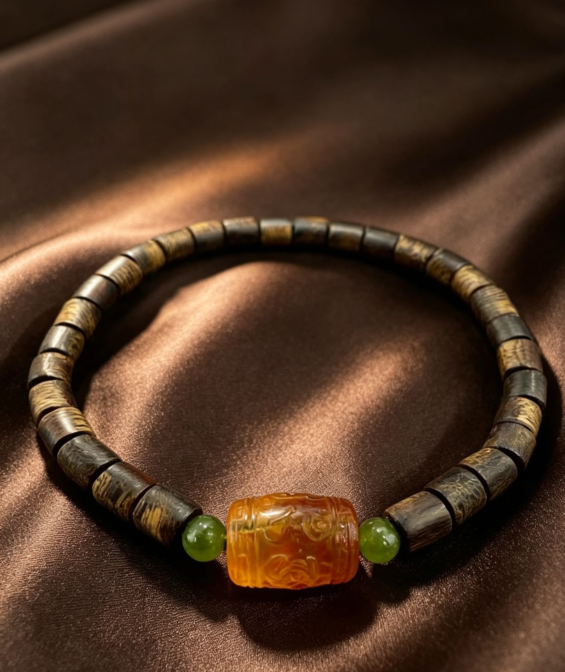 LZ1773 SIX MANTRA AGARWOOD - HEALTH （3pcs beads)