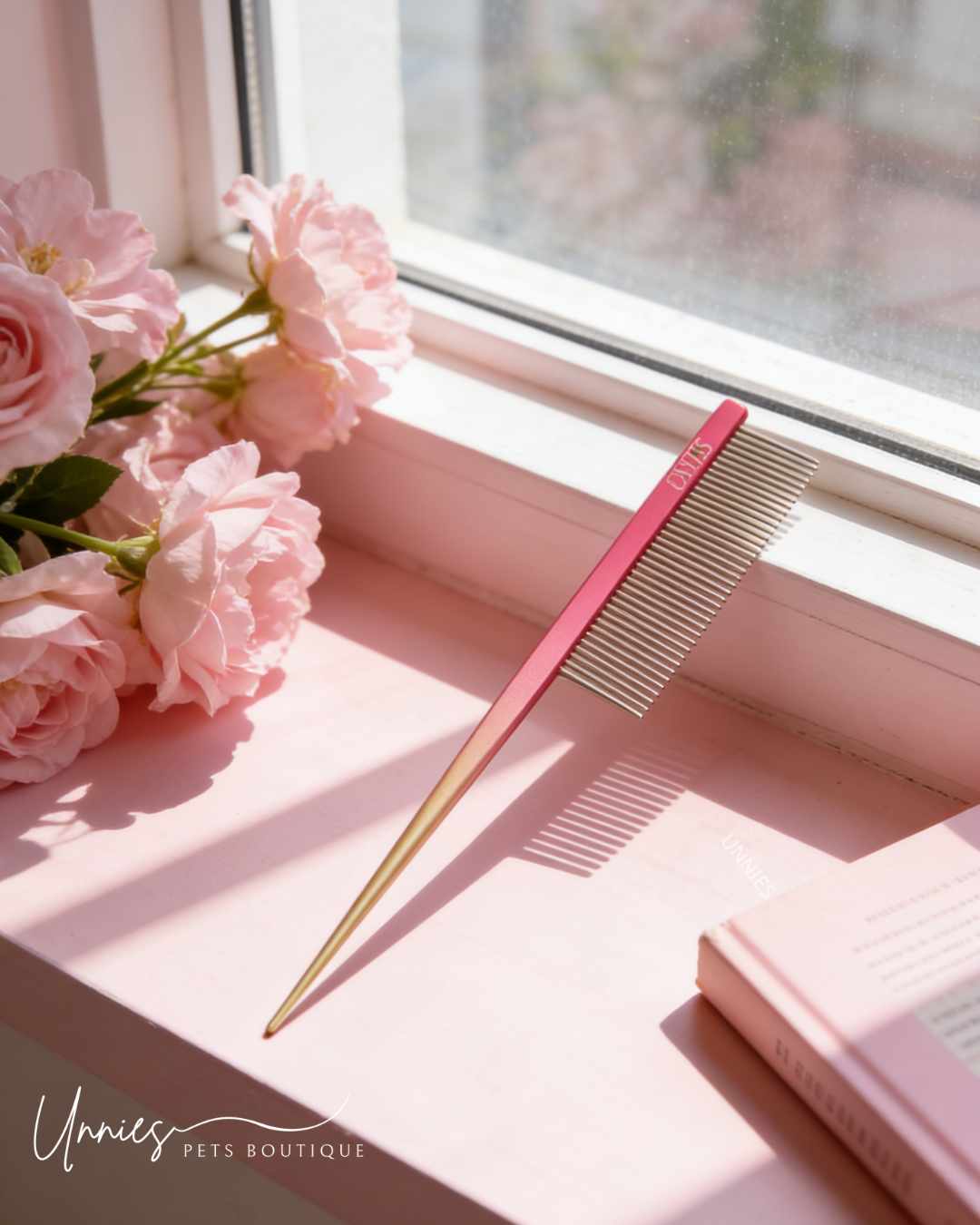 分界梳 粉金漸變色