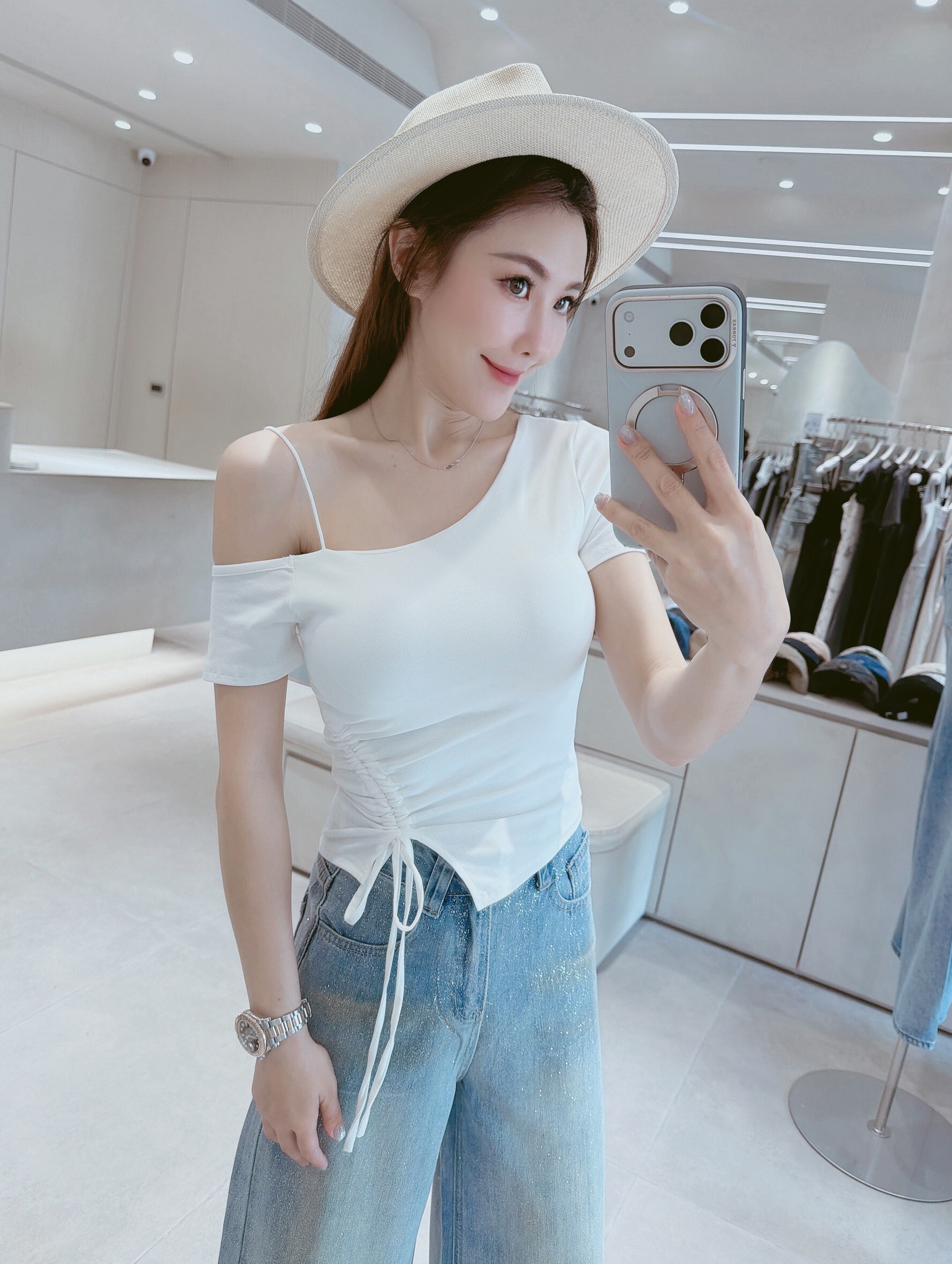 單邊細繩側抽繩罩杯衣