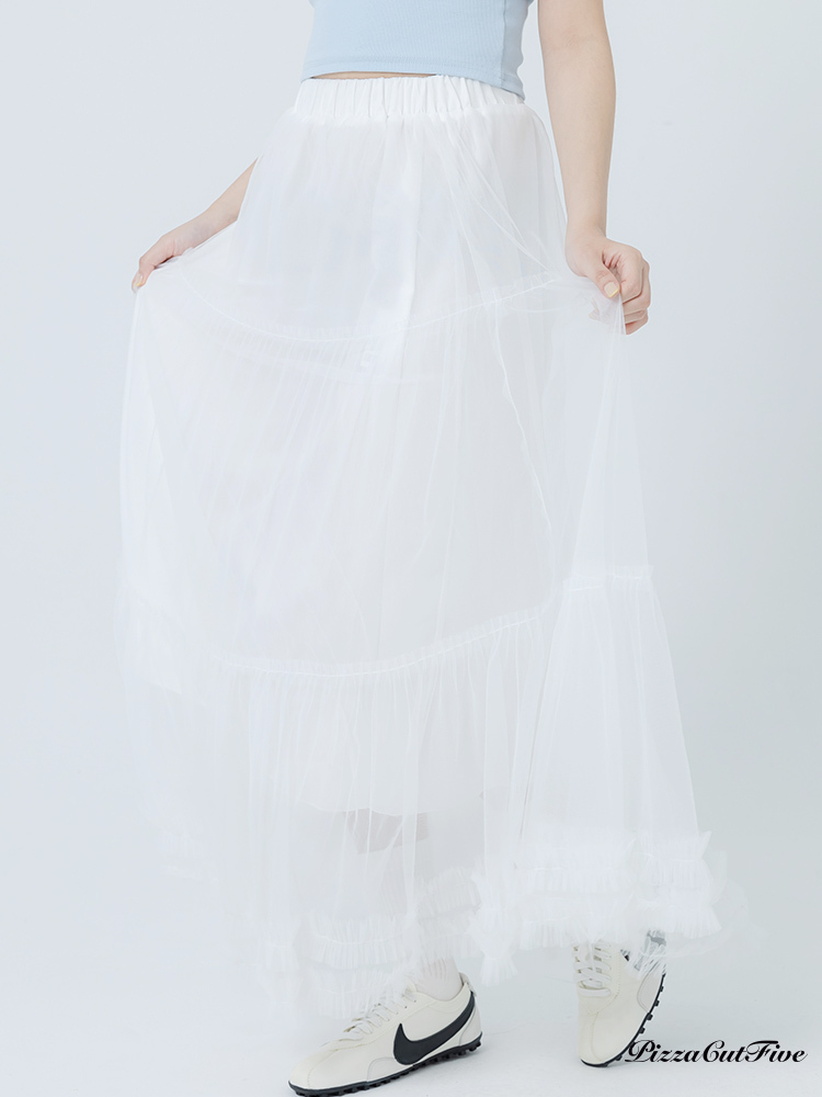 花邊透感中長裙 PizzaCutFive PCF262492015