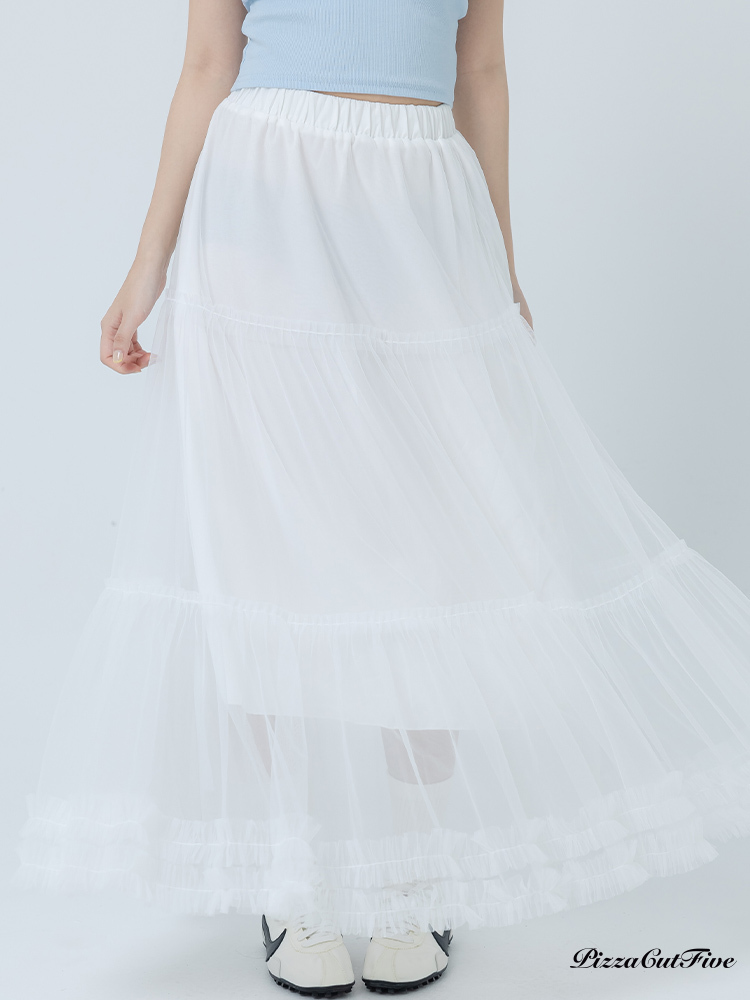 花邊透感中長裙 PizzaCutFive PCF262492015