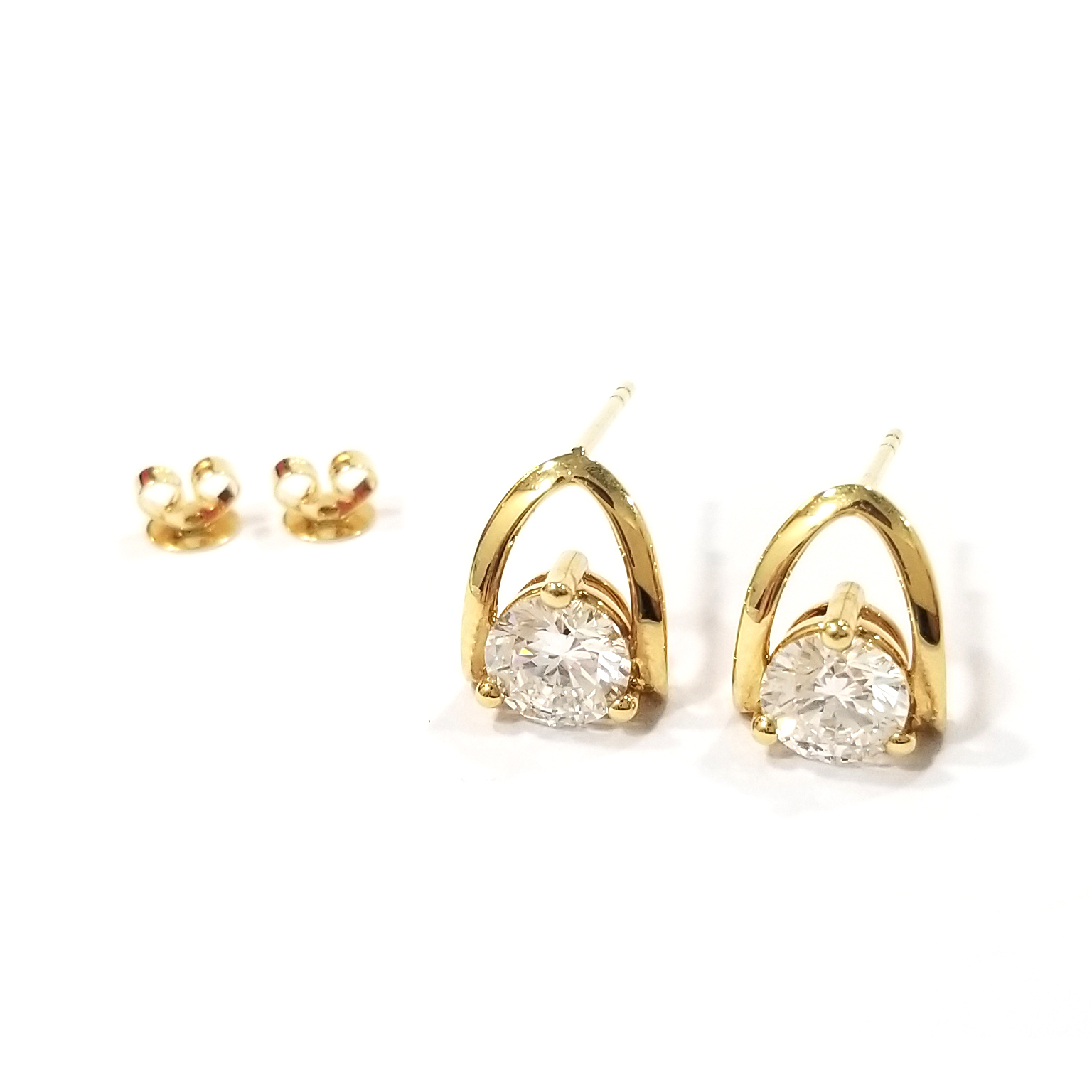 18K黃金 實驗室培育鑽石耳環