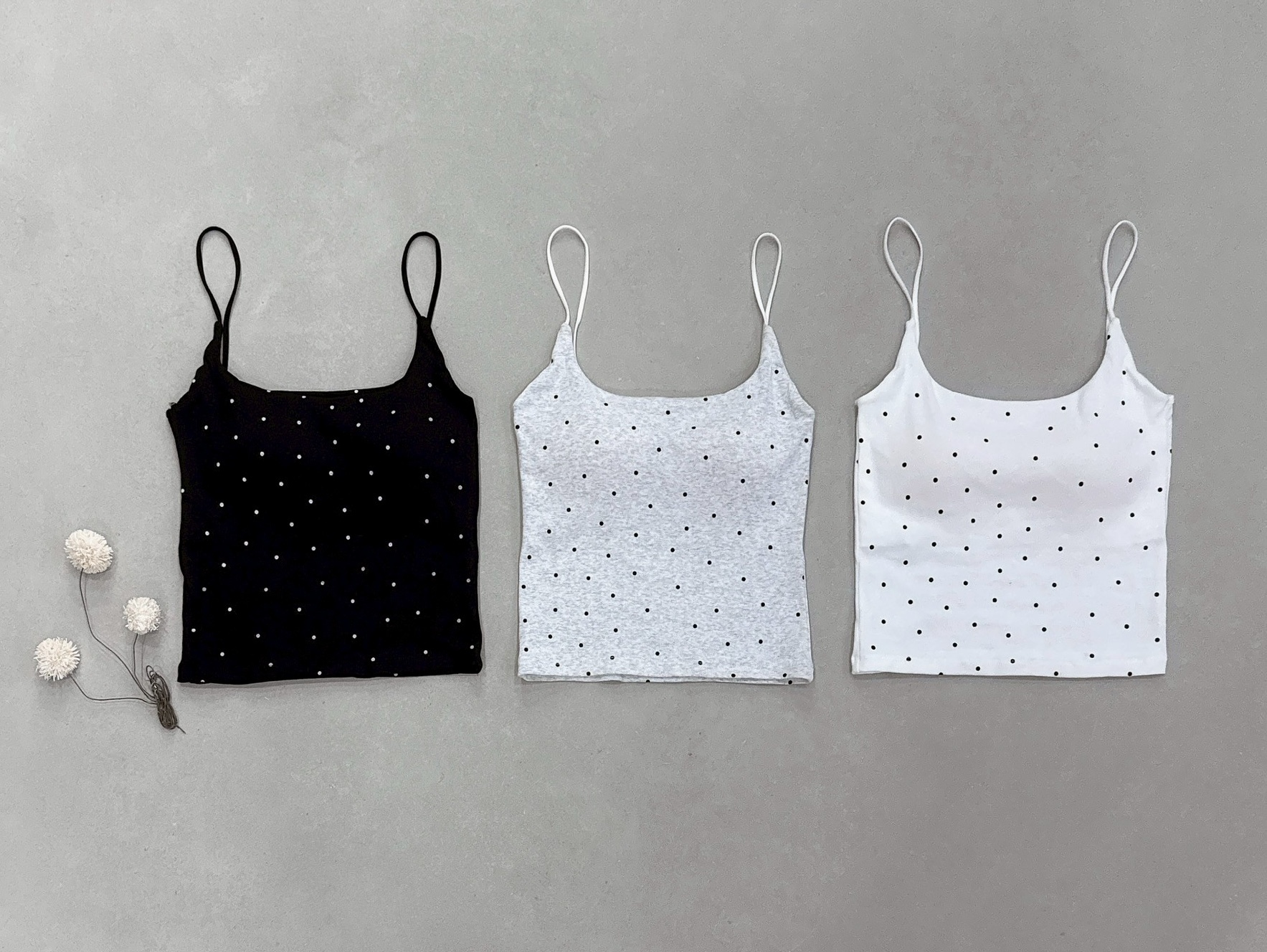 細肩點點罩杯棉質背心