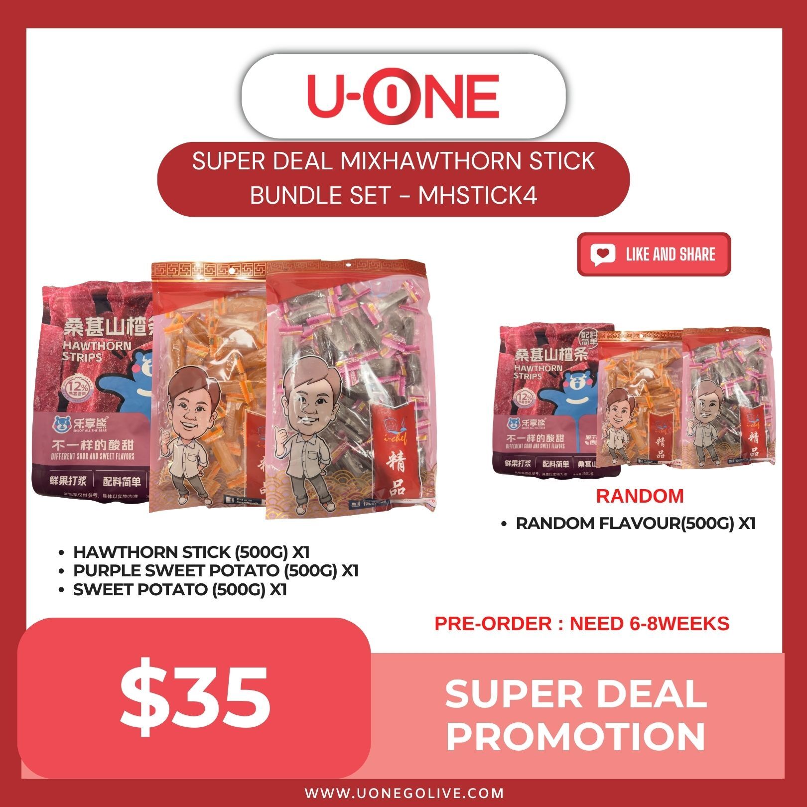 PRE-ORDER : SUPER DEAL MIX HAWTHORN STICK BUNDLE SET - MHSTICK4