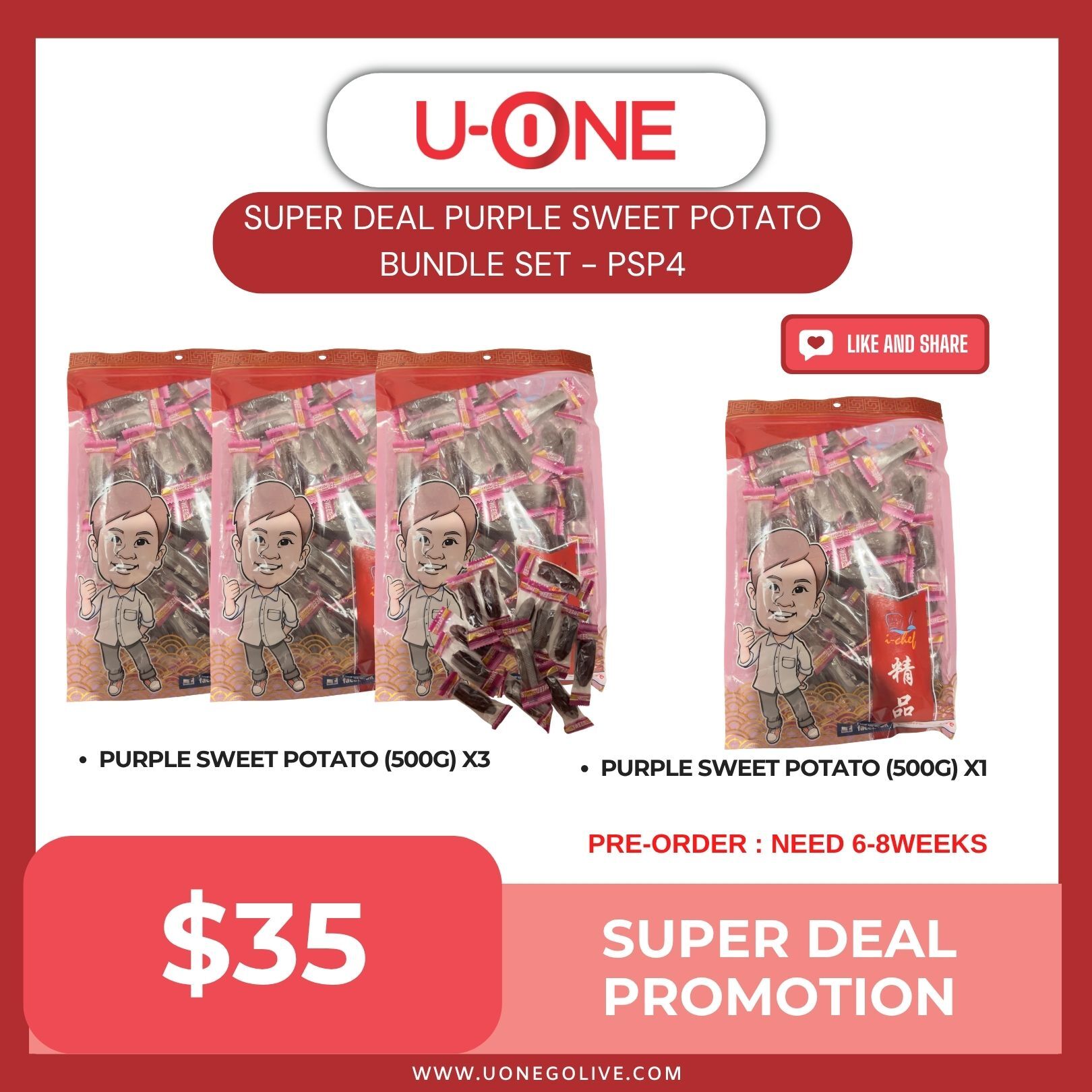 PRE-ORDER : SUPER DEAL PURPLE SWEET POTATO BUNDLE SET - PSP4