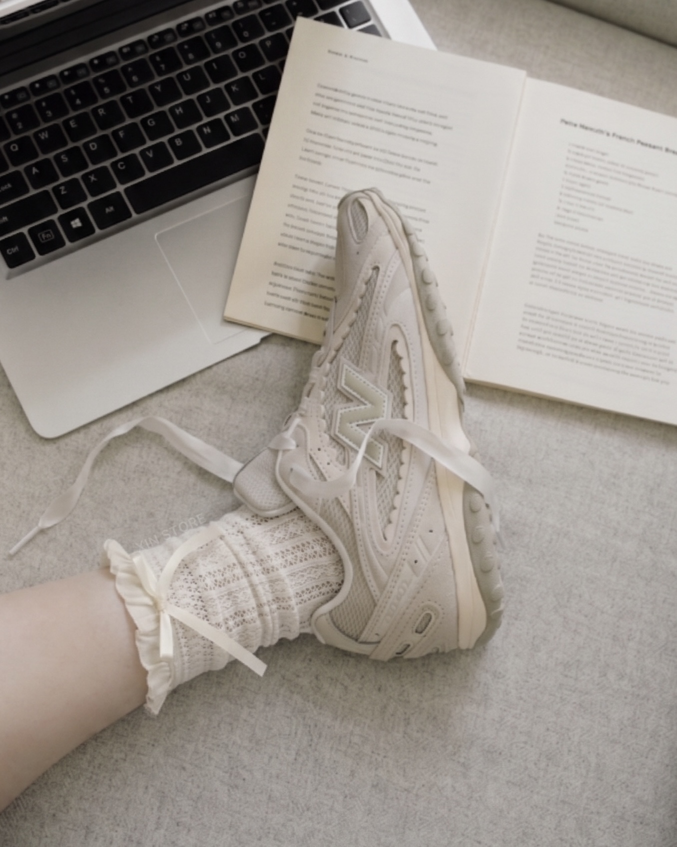 New Balance 204L NB204 緞帶 蕾絲 花花邊 雙鞋帶 米白