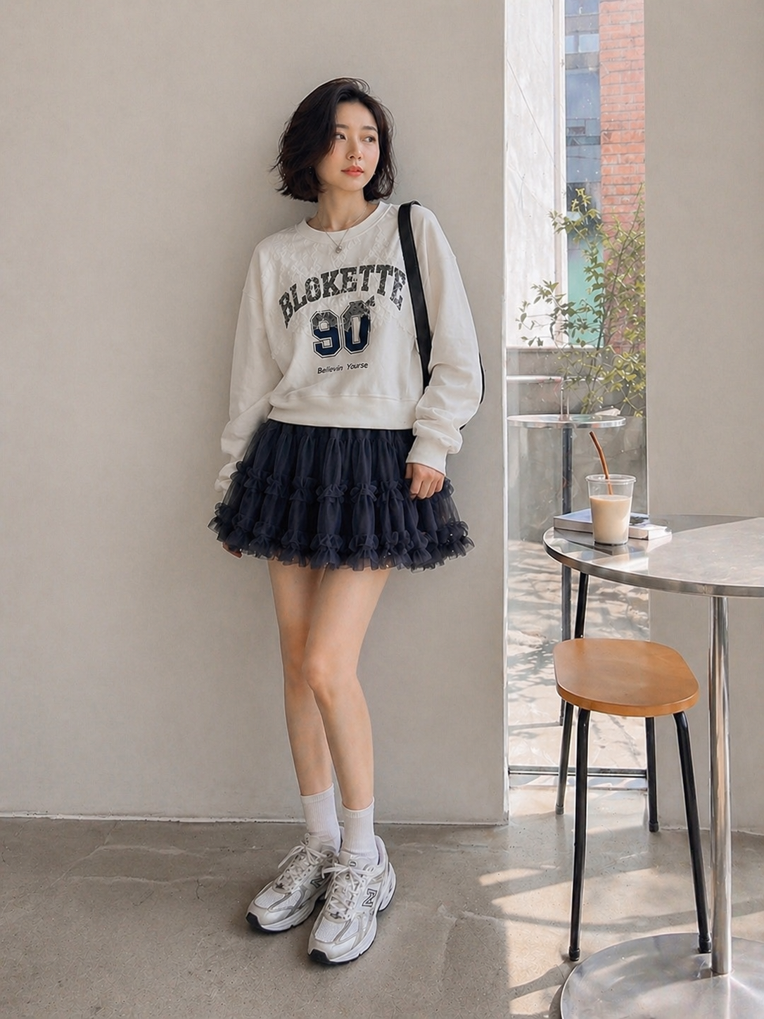 ELASTIC WAISTED RUFFLES LACE SHORT SKIRT
