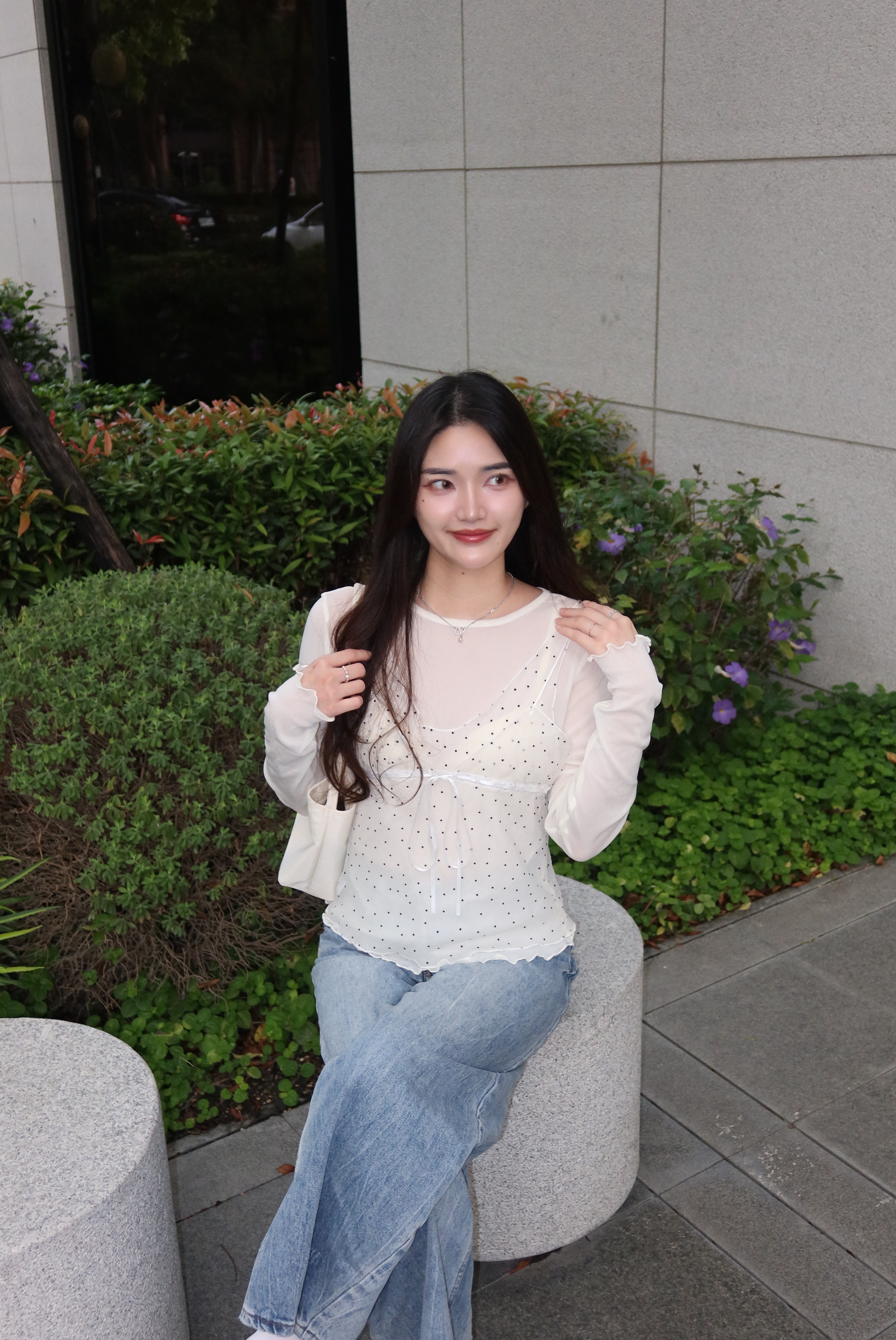 【預購】布日Funi 春夏 波點 綁帶 吊帶背心 花邊 木耳邊 彈力 內搭 套裝