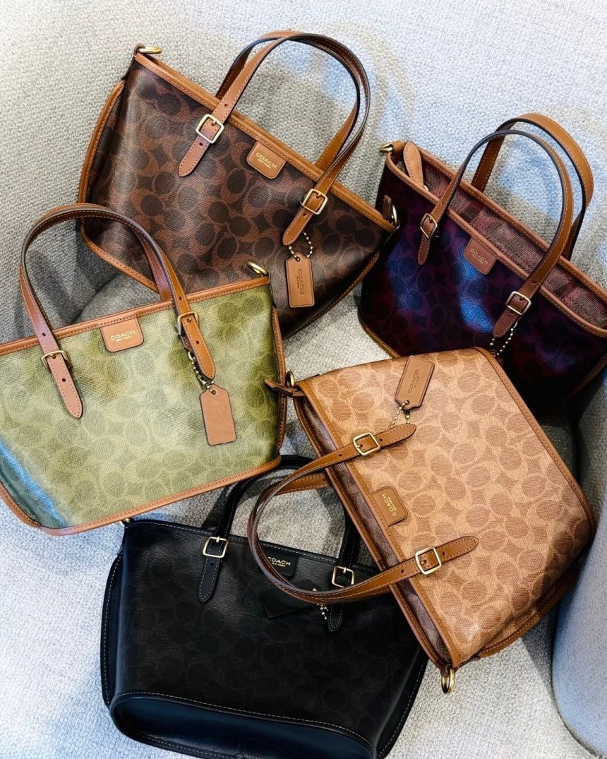 COACH TAXI 21 經典SIGNATURE托特手袋