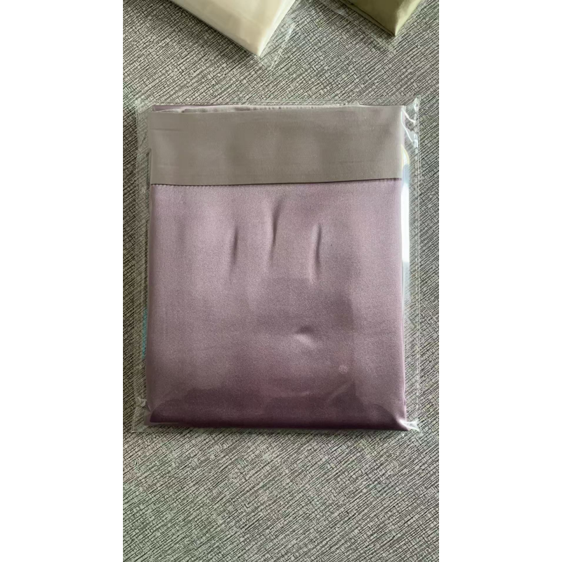 FRA-LLG0426-407 真絲枕頭套(淺灰配紫色) (A7)