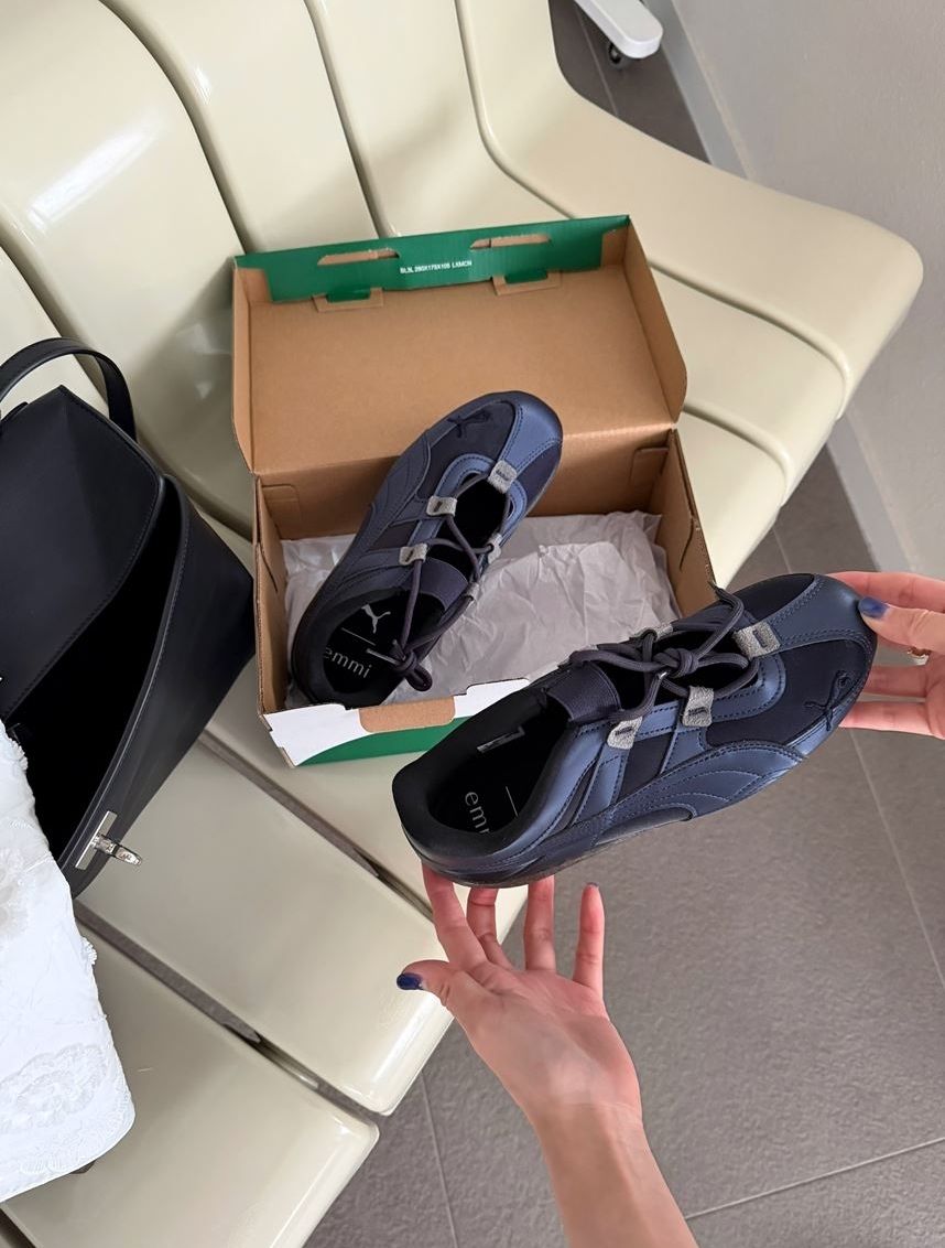 PUMA Speedcat GO x emmi 日本限定 聯名款 深藍 海軍藍 緞面 瑪莉珍 芭蕾舞鞋 40901401