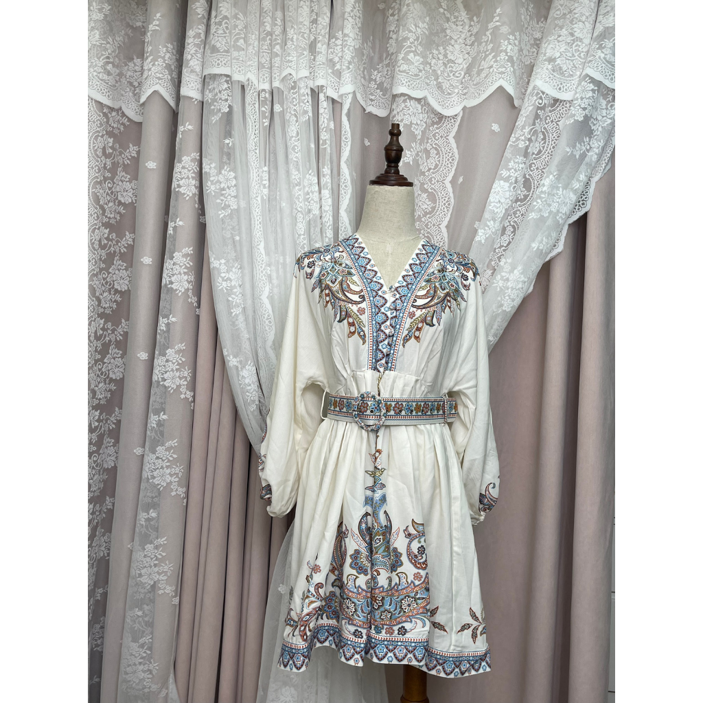 FRA-CCG0427-456 白色刺繡連身裙 (A6) (M-L)