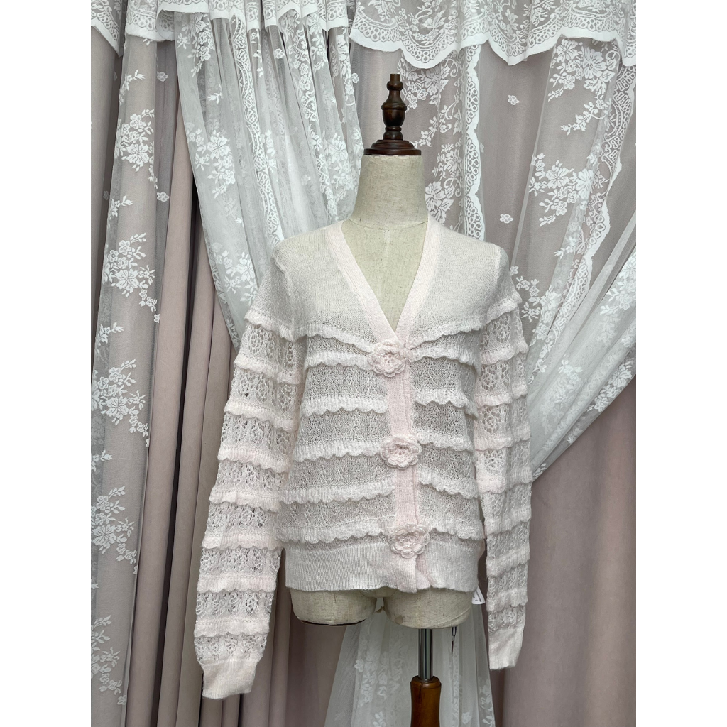 FRA-CCG0427-465 淺色褶邊長袖衫 (A15) (S-L)