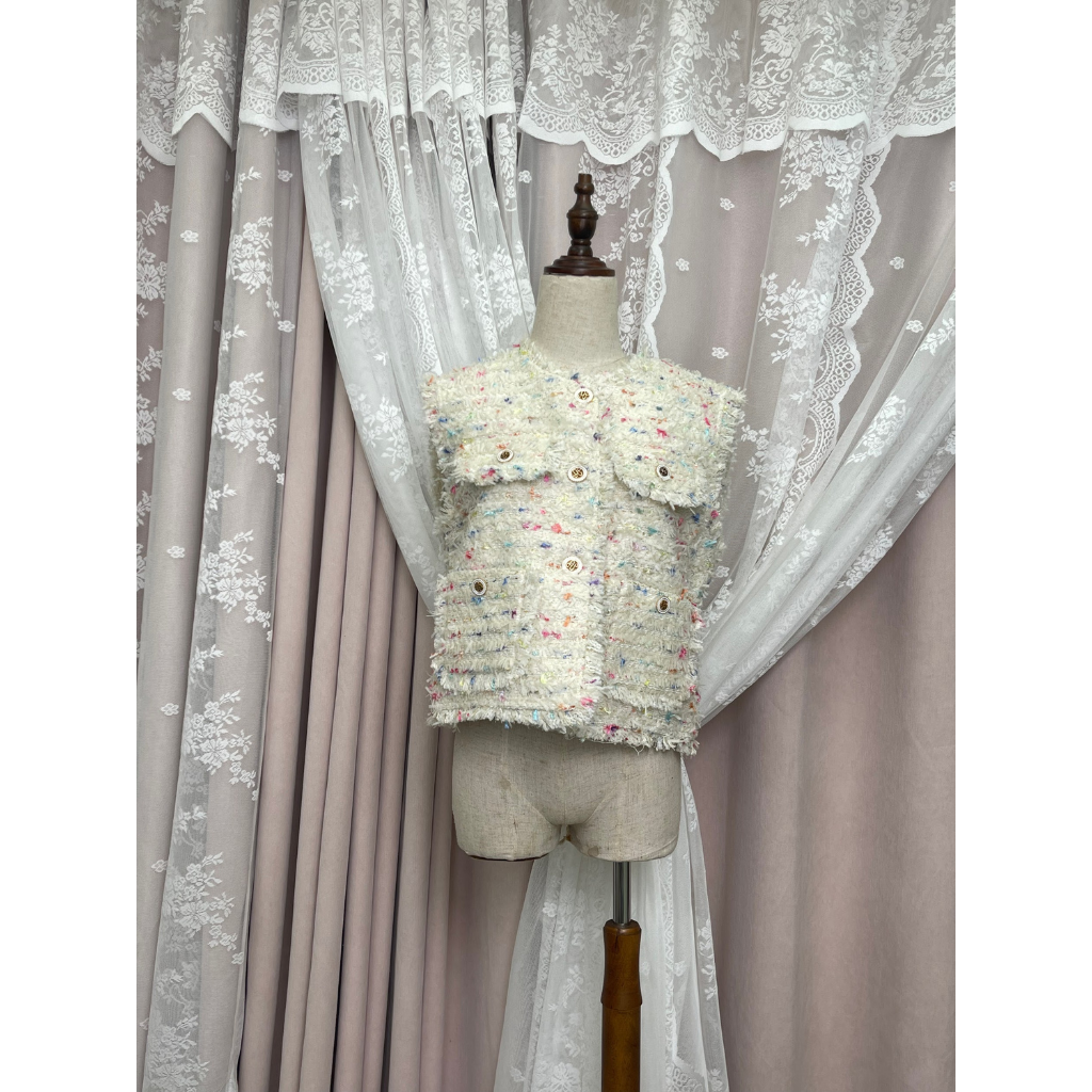 FRA-CCG0427-469 米底彩點雜花無袖馬甲 (A19) (Free Size)