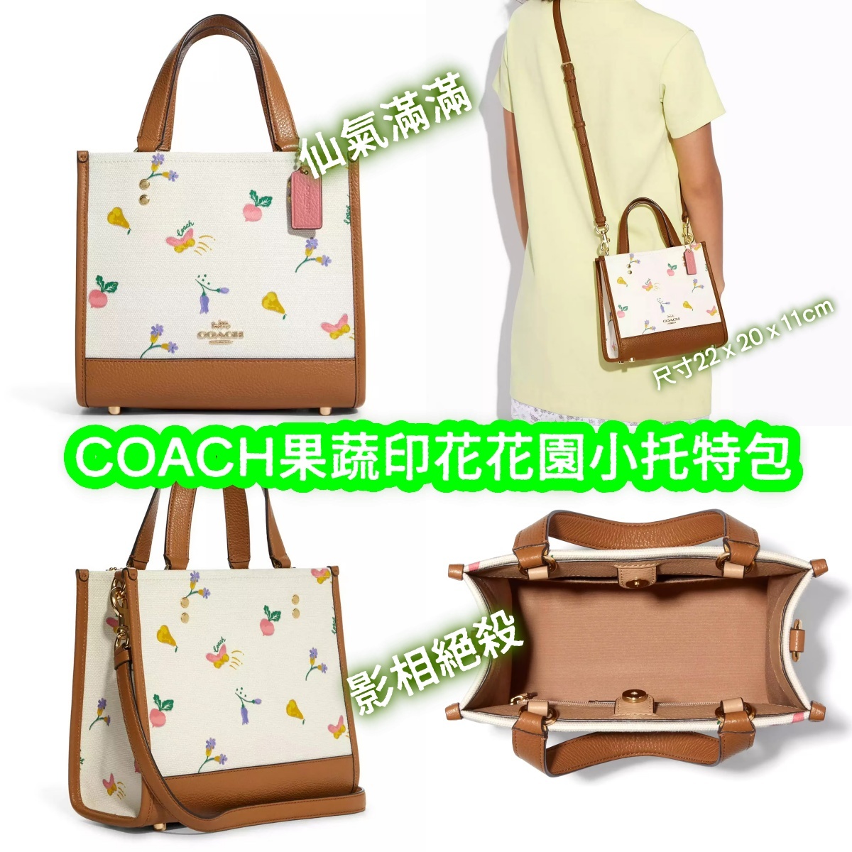 COACH果蔬印花花園小托特包