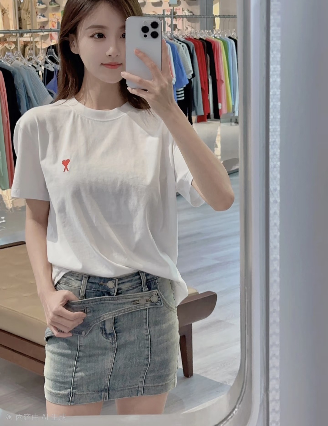 Ami 小愛心 basic 基礎 Tee 白色