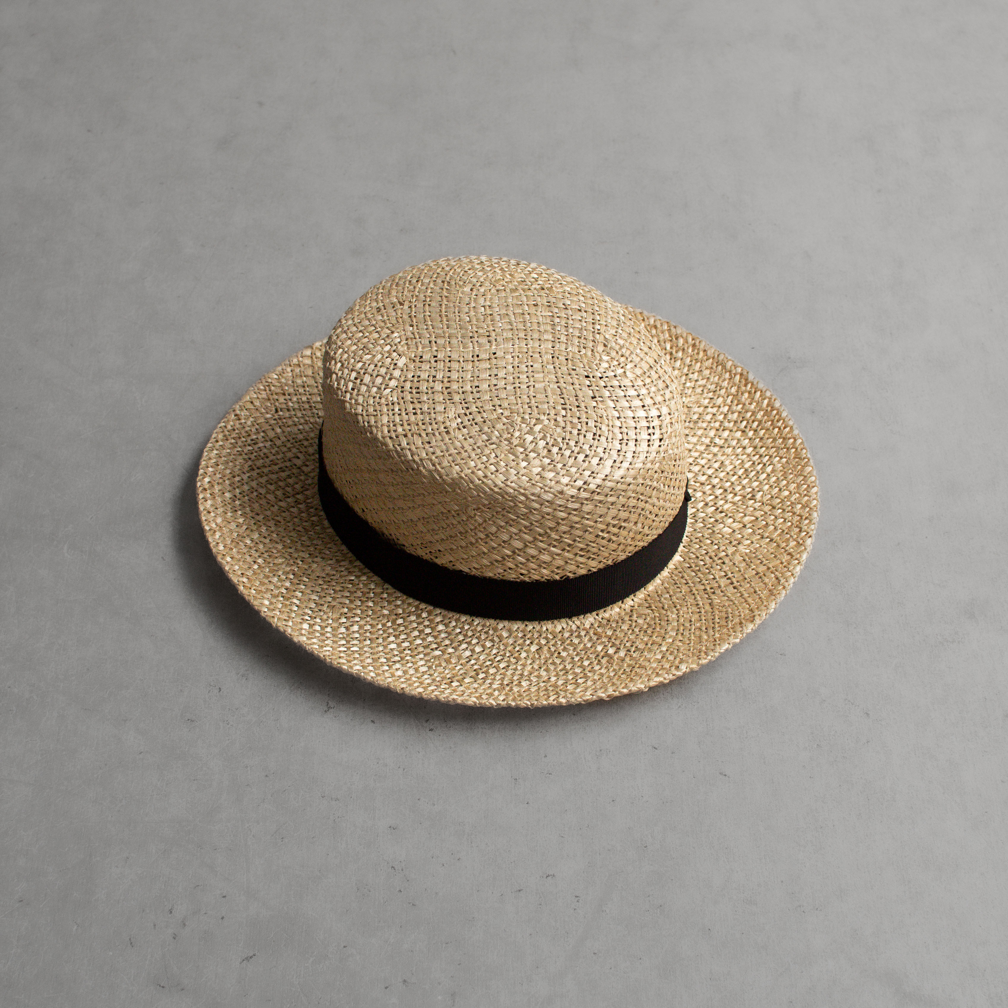 CABLEAMI NATURAL FIBER BOATER HAT 天然 草編 平頂 草帽