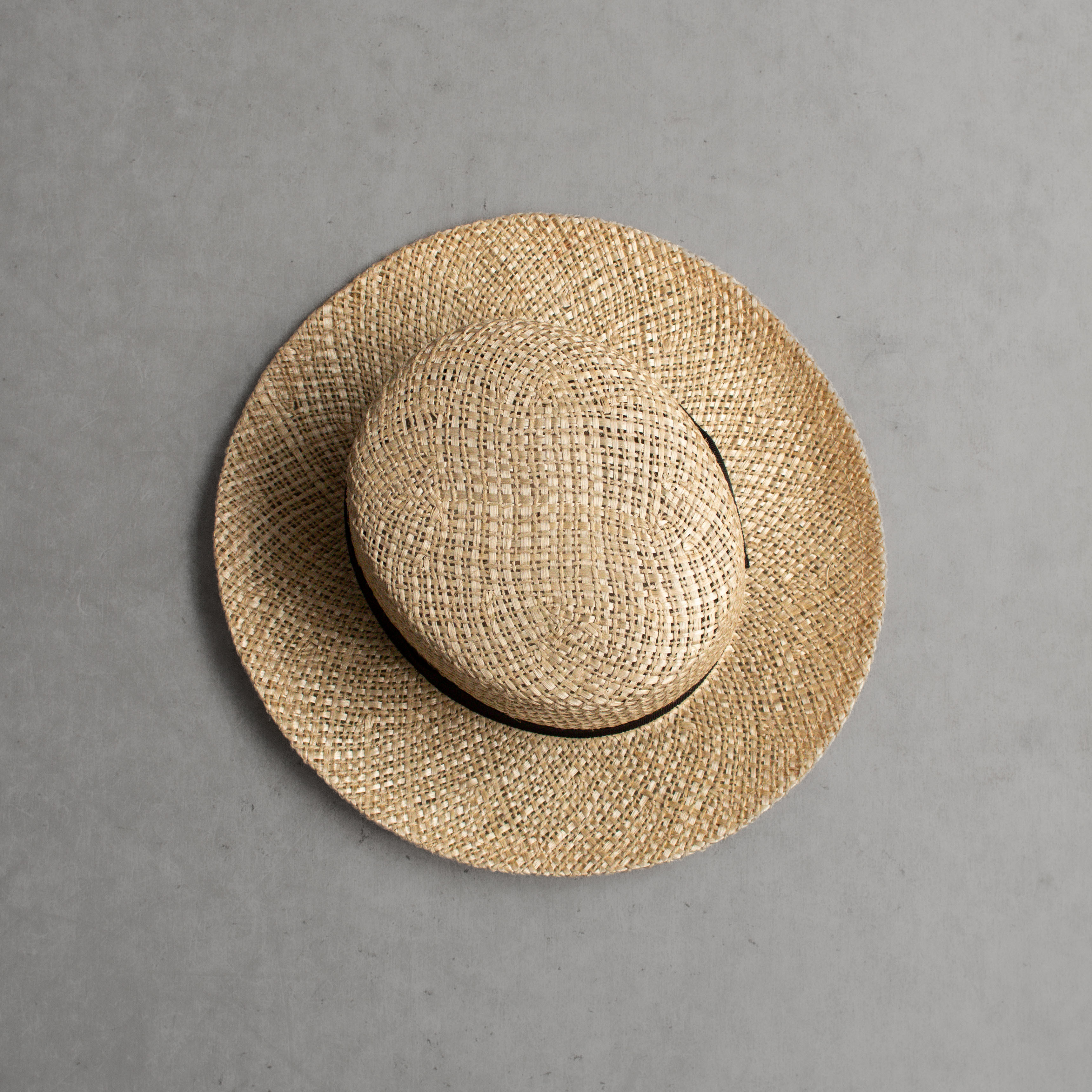 CABLEAMI NATURAL FIBER BOATER HAT 天然 草編 平頂 草帽