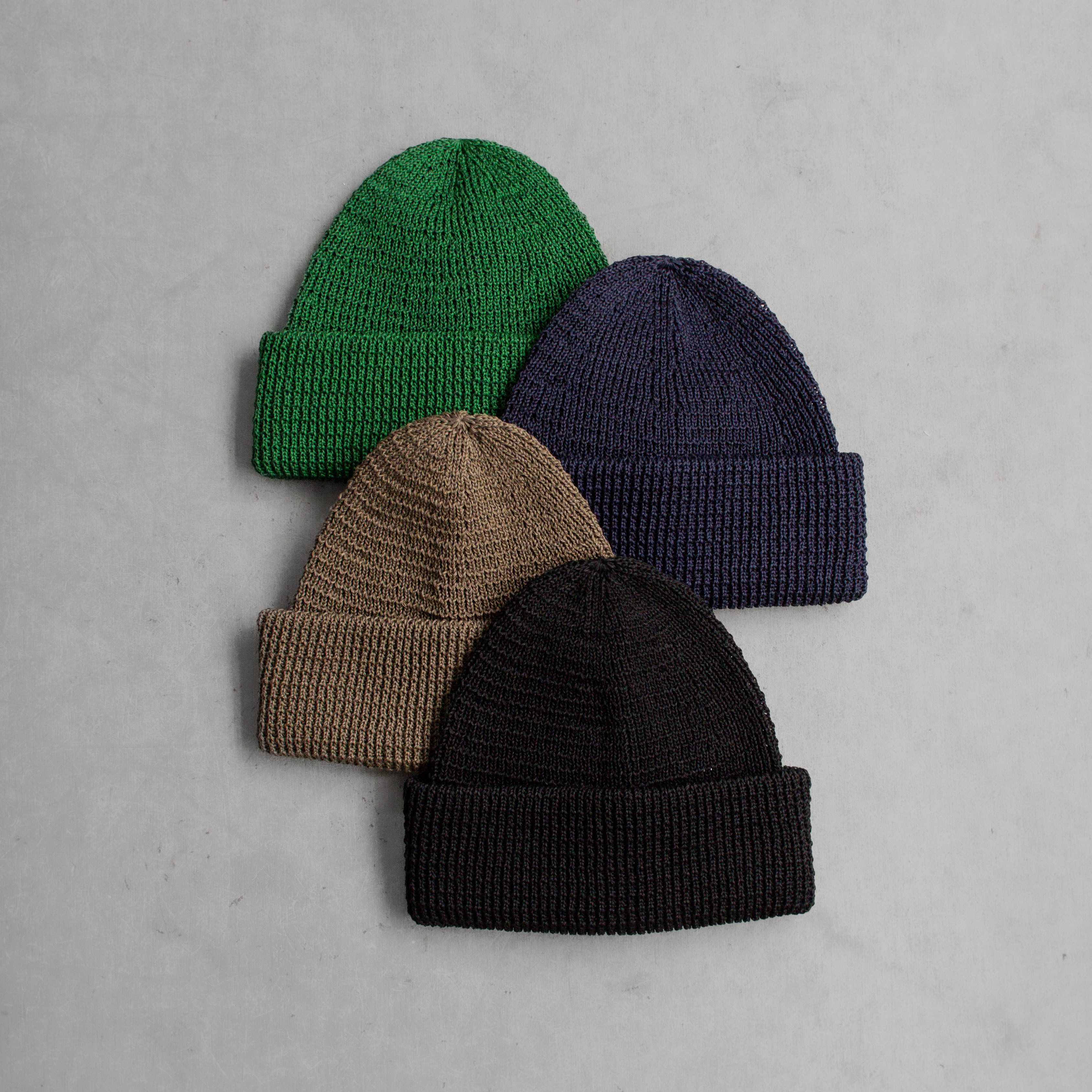 CABLEAMI LINEN-LIKE FINISHED COTTON CAP 純棉 反摺 針織帽