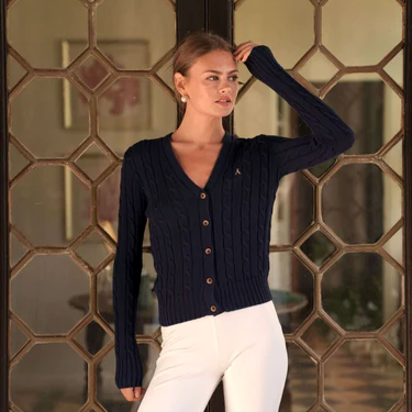 1GL0426-297 [GAALA] Vince Cotton Cashmere Cardigan Navy (EU)