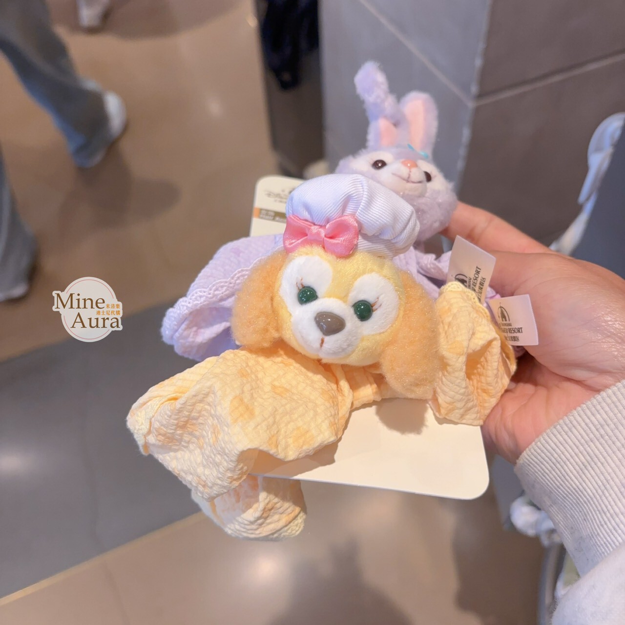 史黛拉露 星黛露 StellaLou 可琦安 餅乾 CookieAnn 大頭 絨毛 造型 髮束 大腸圈 髮飾 2入組 -上海迪士尼樂園