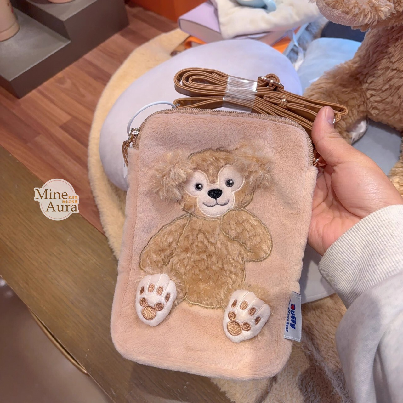 達菲 Duffy 透明 斜背 手機包 小包 -上海迪士尼樂園