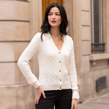 1GL0426-295 [GAALA] Vince Cotton Cashmere Cardigan Cream (EU)