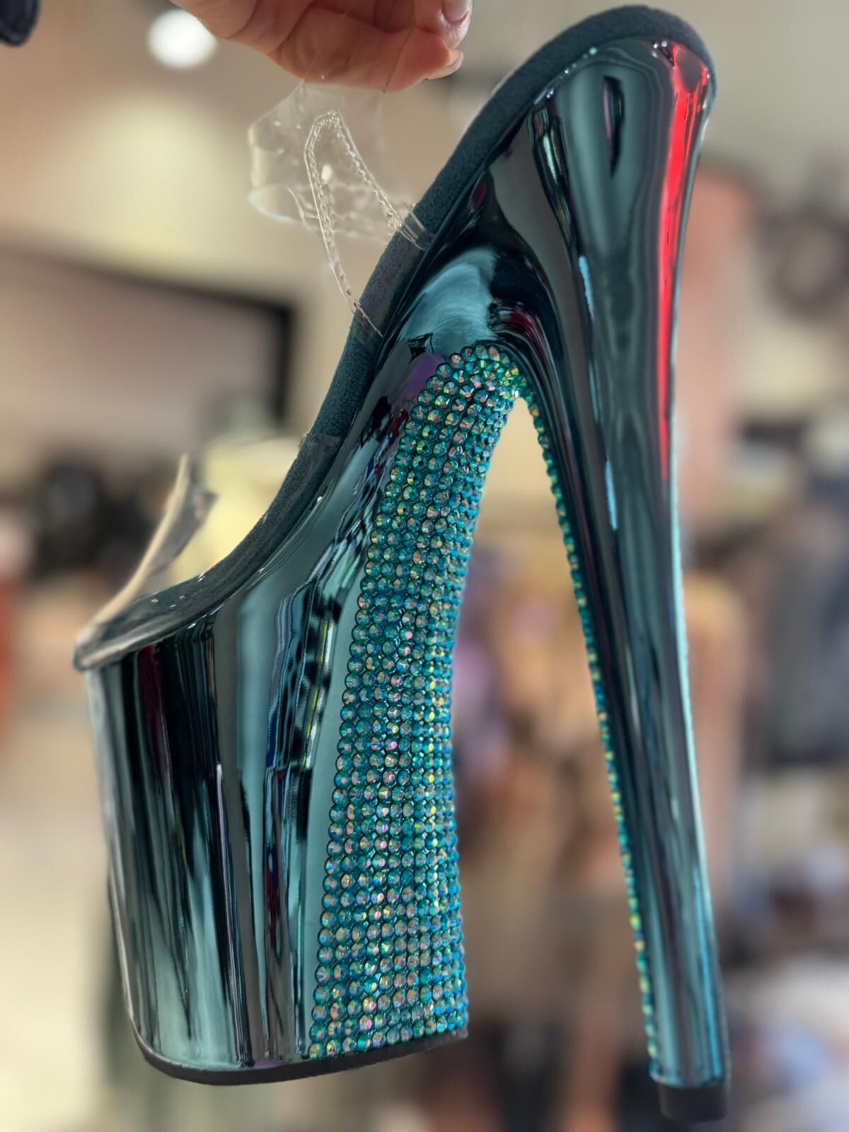 CHROME TEAL BLUE WITH DIAMOND BACK