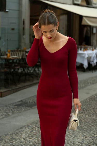 1GL0426-292 [GAALA] Vanessa Knit Dress Red (EU)