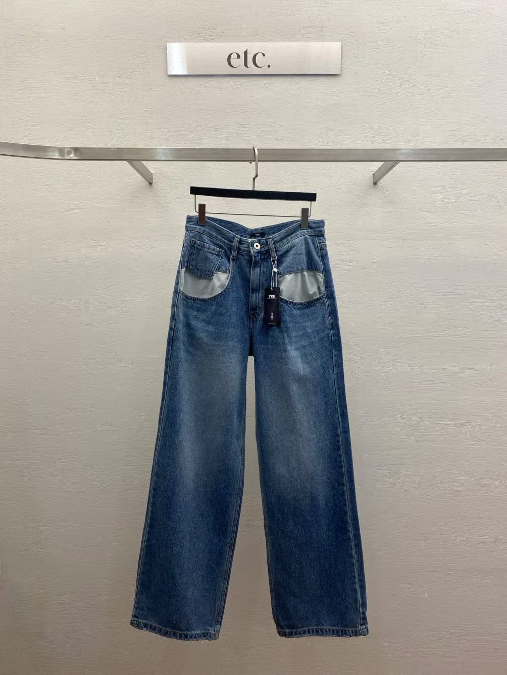 MK6104 外露口袋牛仔長褲(S/M)