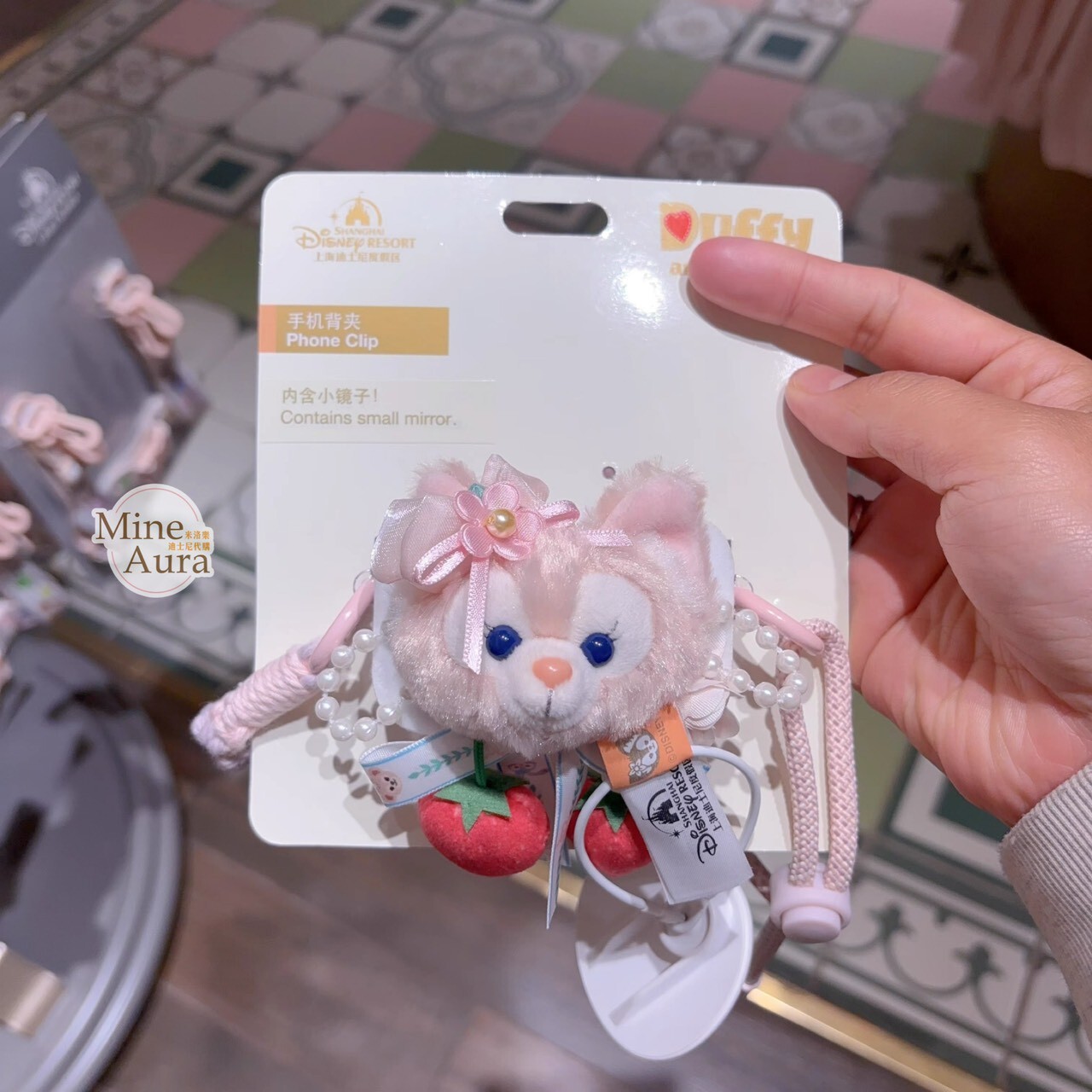 10歲生日慶典 玲娜貝兒 Lina bell 大頭造型 小鏡子設計 手機背夾 -上海迪士尼樂園