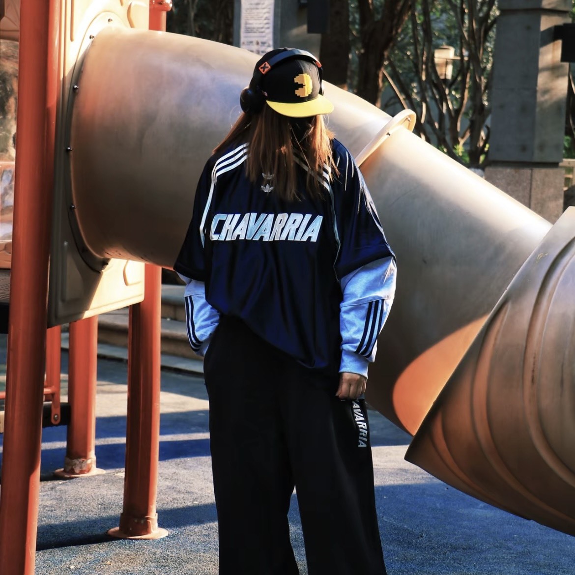 【代購】adidas Originals × Willy Chavarria  LS Dazzle Jersey 拼接寬鬆長袖籃球衣｜男女同款