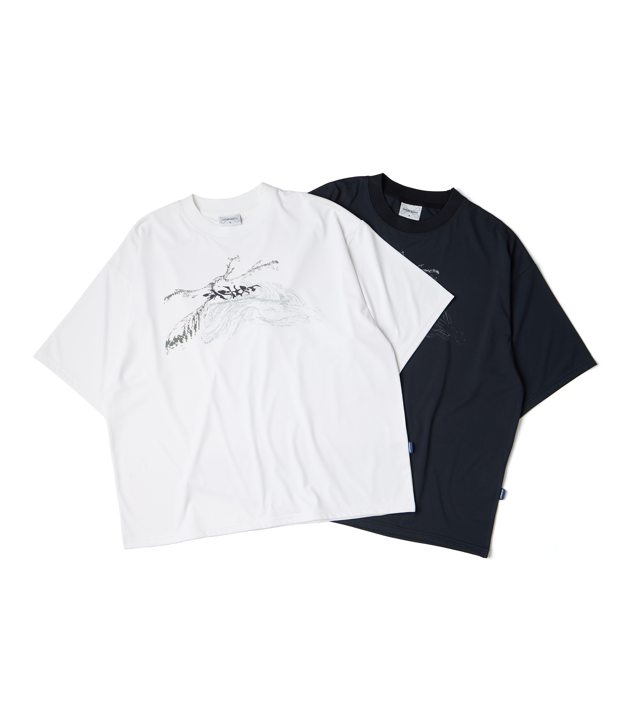 nozzle quiz®｜Shelter S/S Tee (Black/Ｗhite)